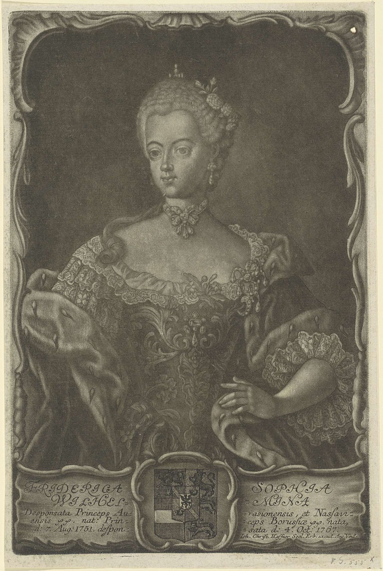 Portret van Wilhelmina van Pruisen by Anonymous