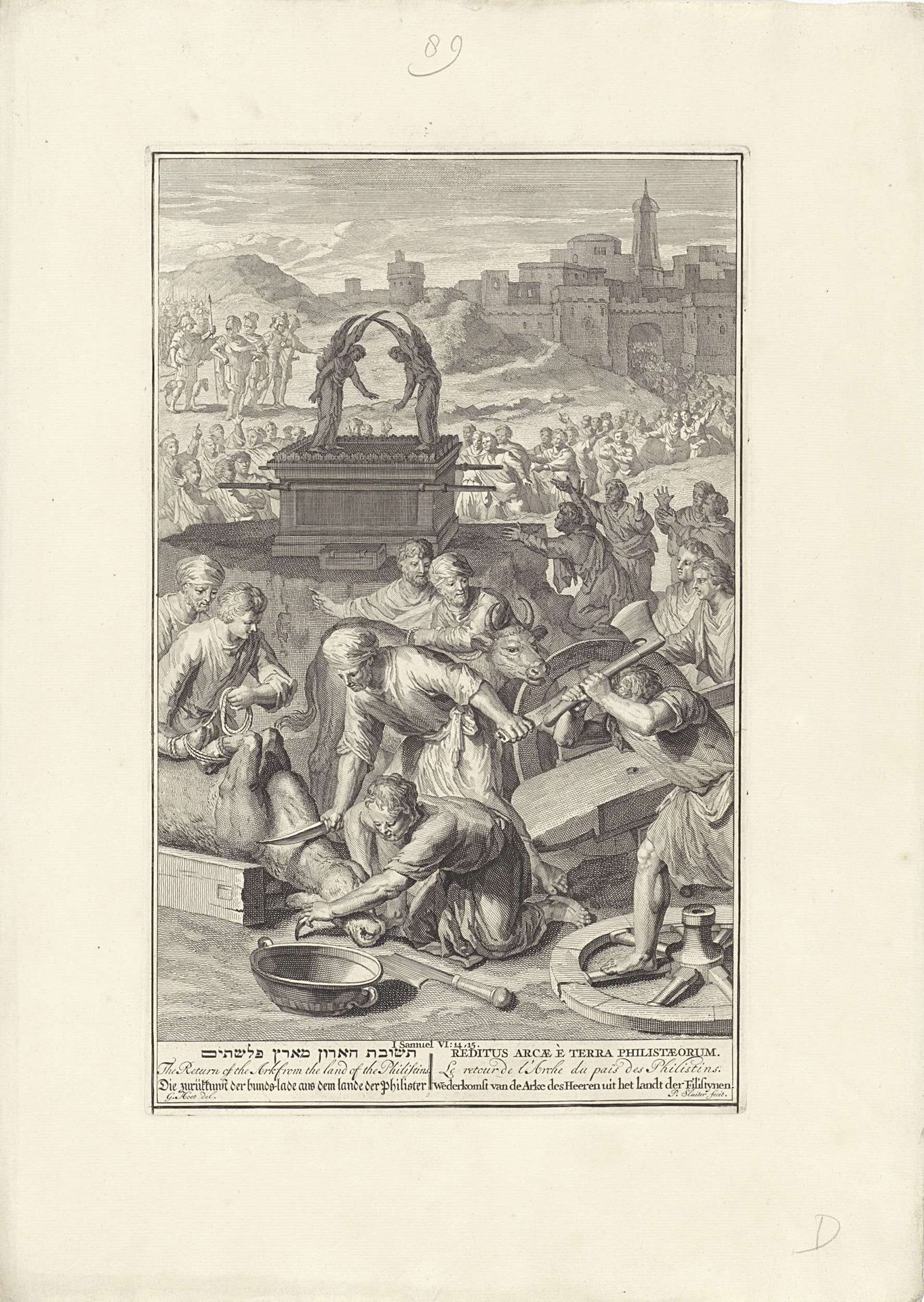 Terugkomst van de ark des verbonds uit het land der Filistijnen by Pieter Sluyter