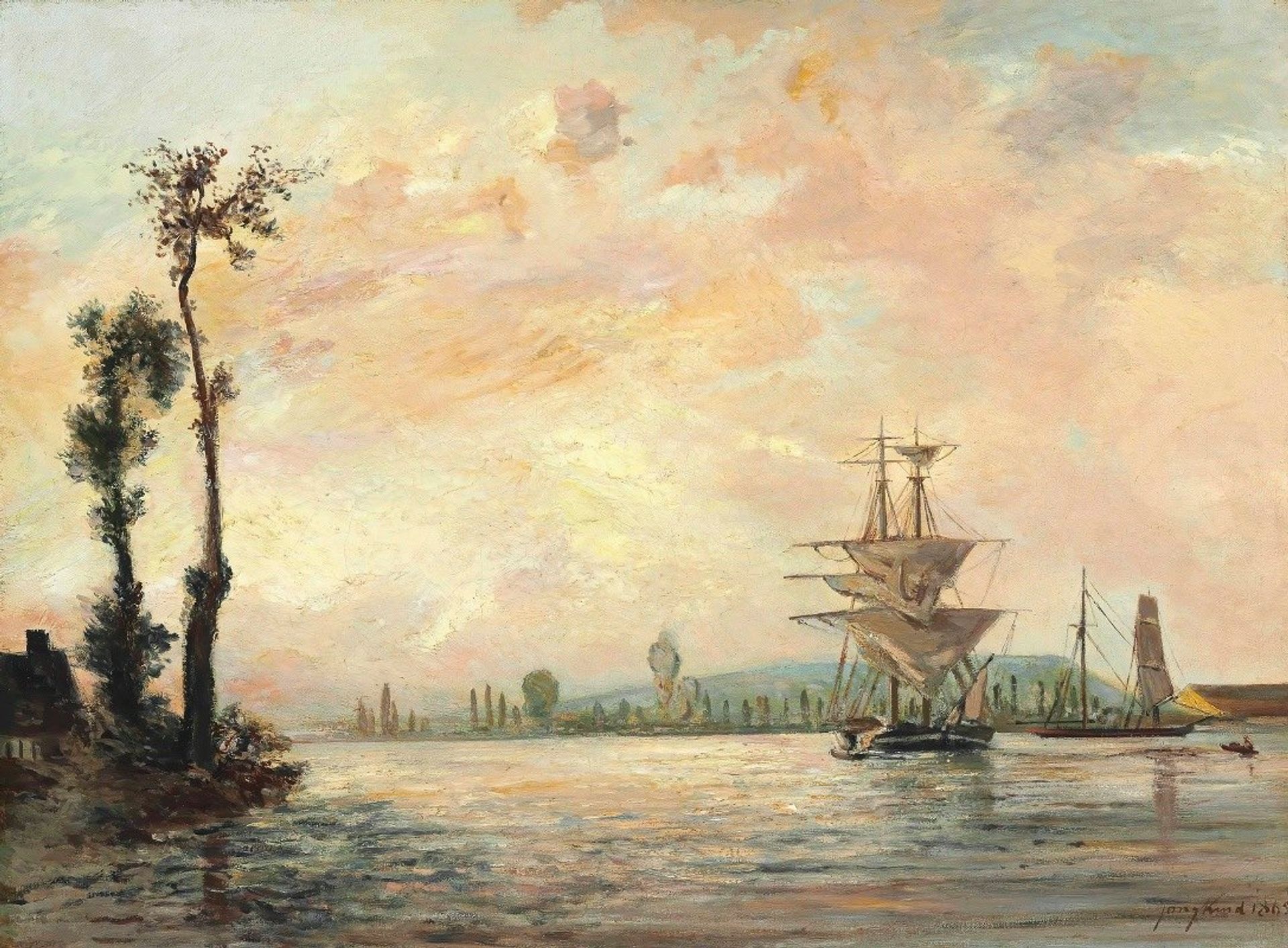 La Seine Près De Rouen by Johan Barthold Jongkind