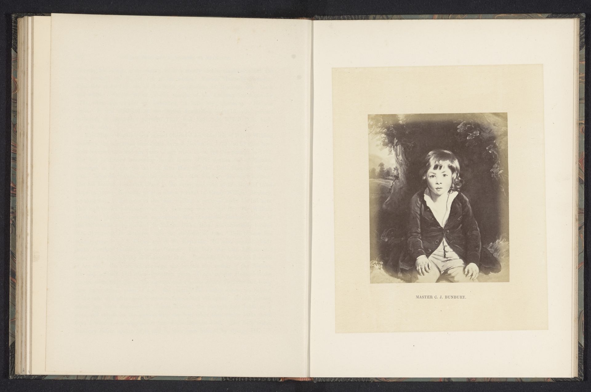 Fotoreproductie van een portret van Charles John Bunbury als kind door Joshua Reynolds by A & E. Seeley