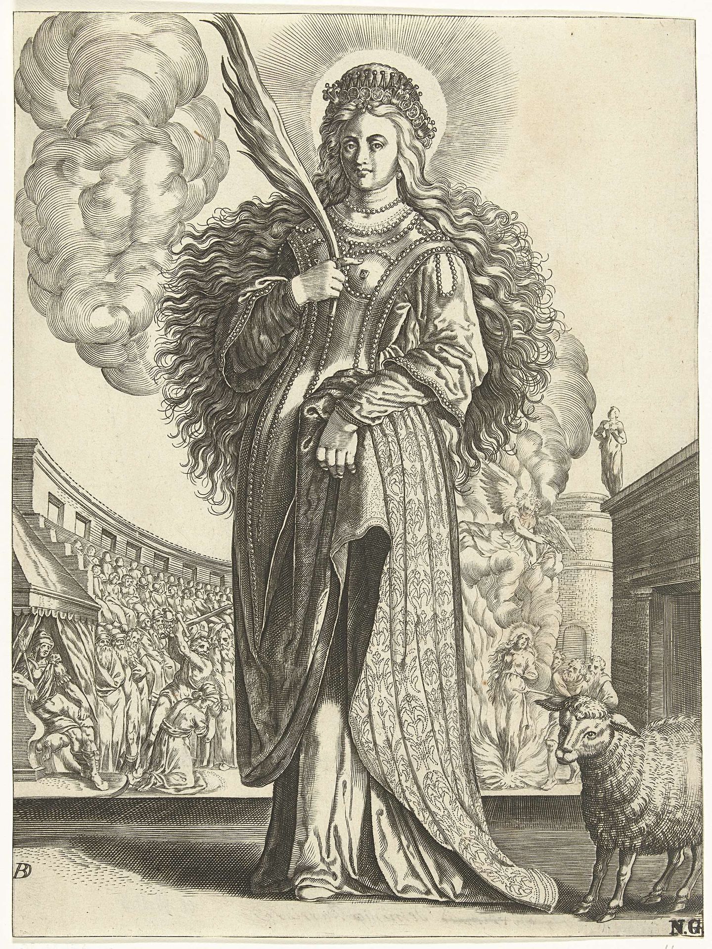 Heilige Agnes by Bartholomeus Willemsz. Dolendo