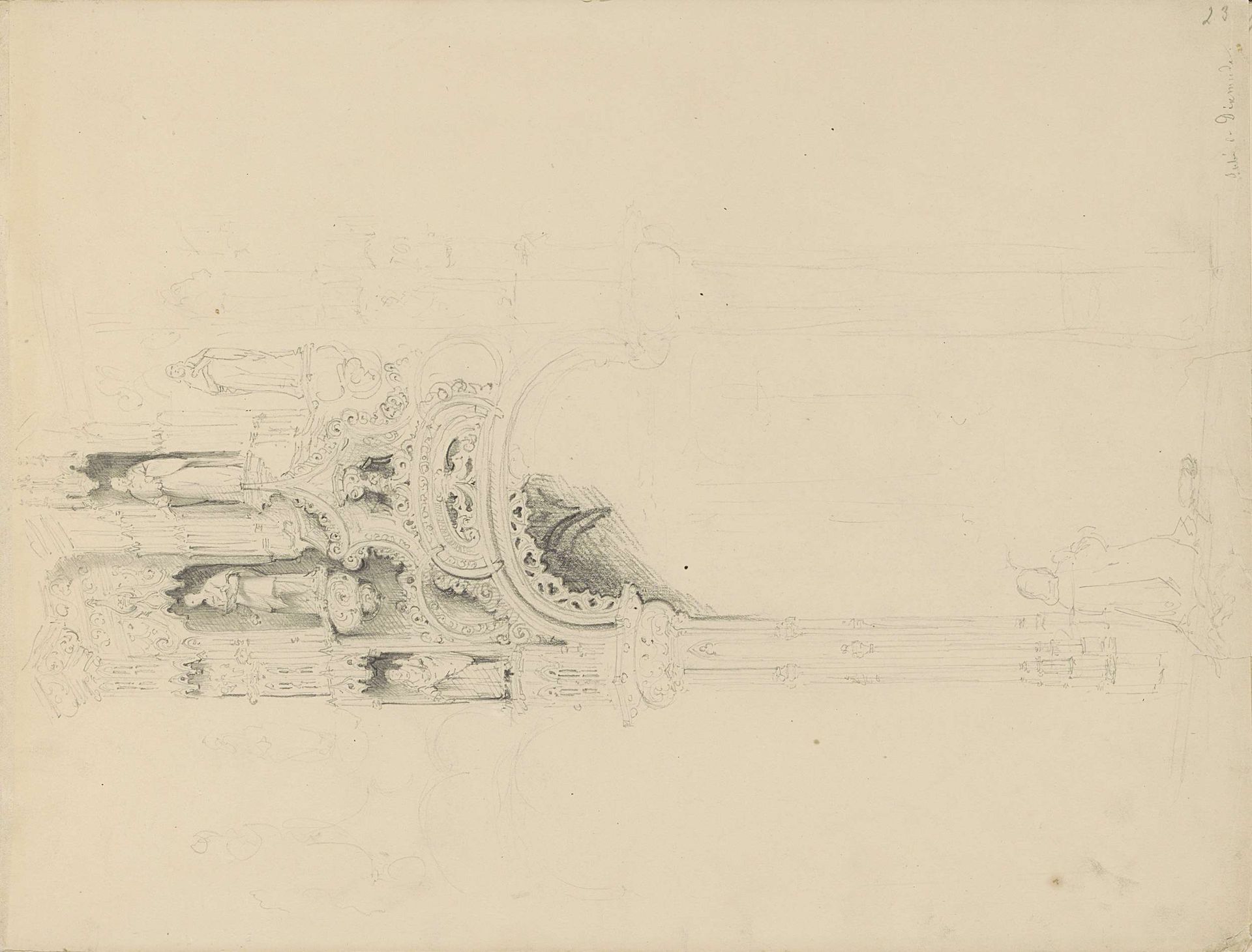 Knielende monnik bij een altaar by Pierre Joseph Hubert Cuypers