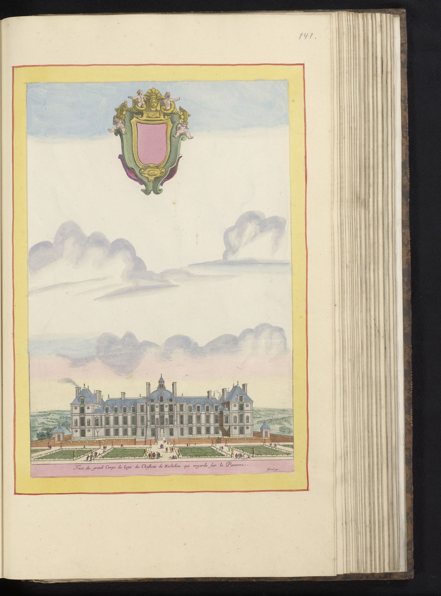 Gezicht op het kasteel van Richelieu by Israel Silvestre