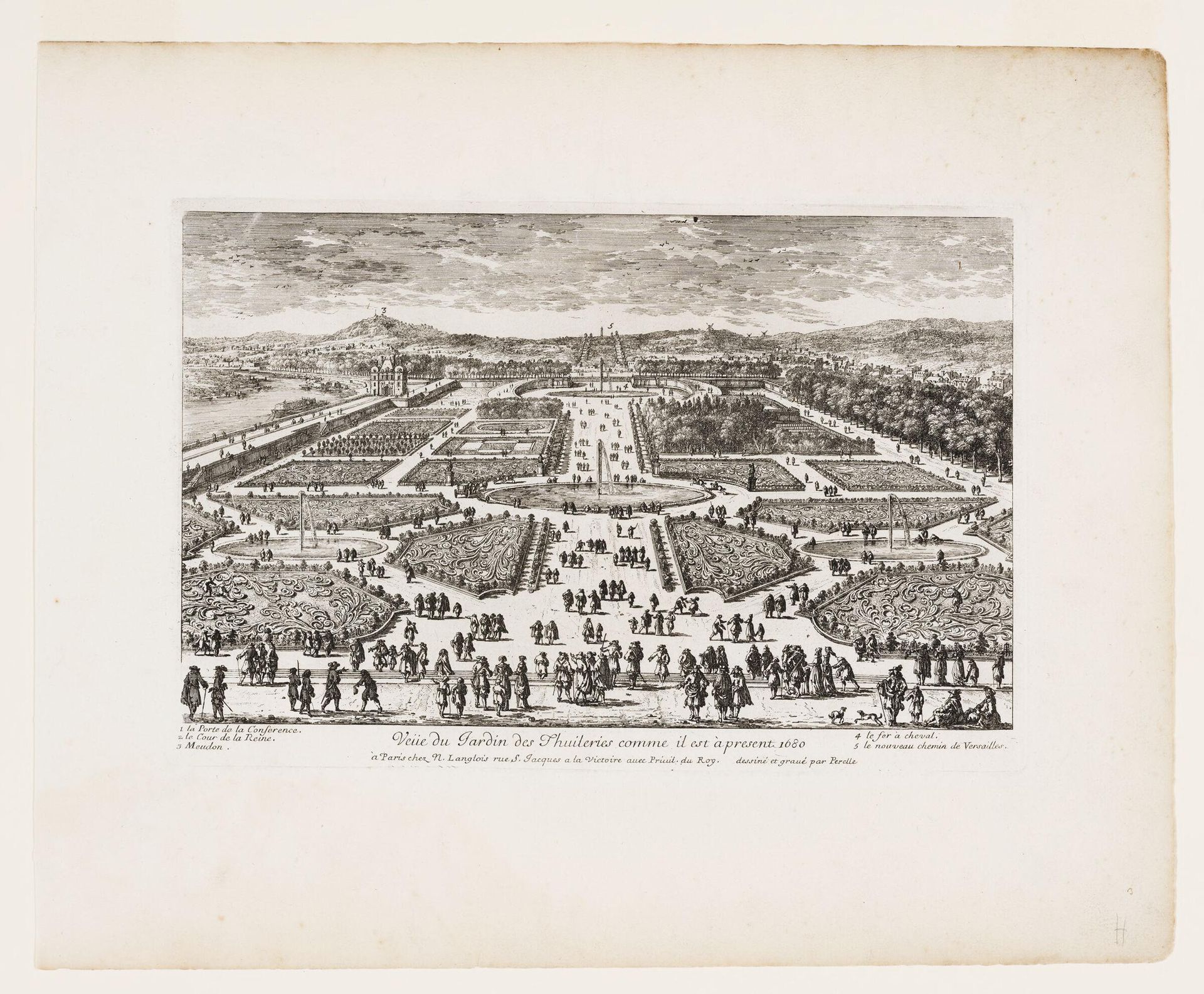 Current View of the Garden of the Tuileries 1680 by Adam Perelle