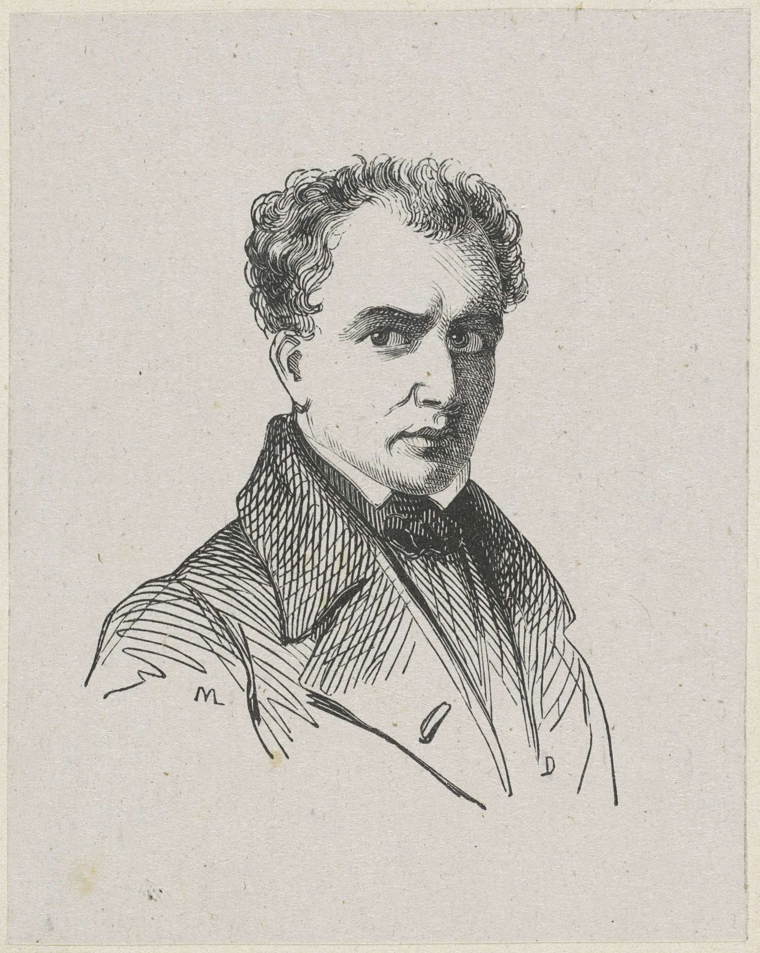 Portret van François Joseph Navez by Monogrammist ML