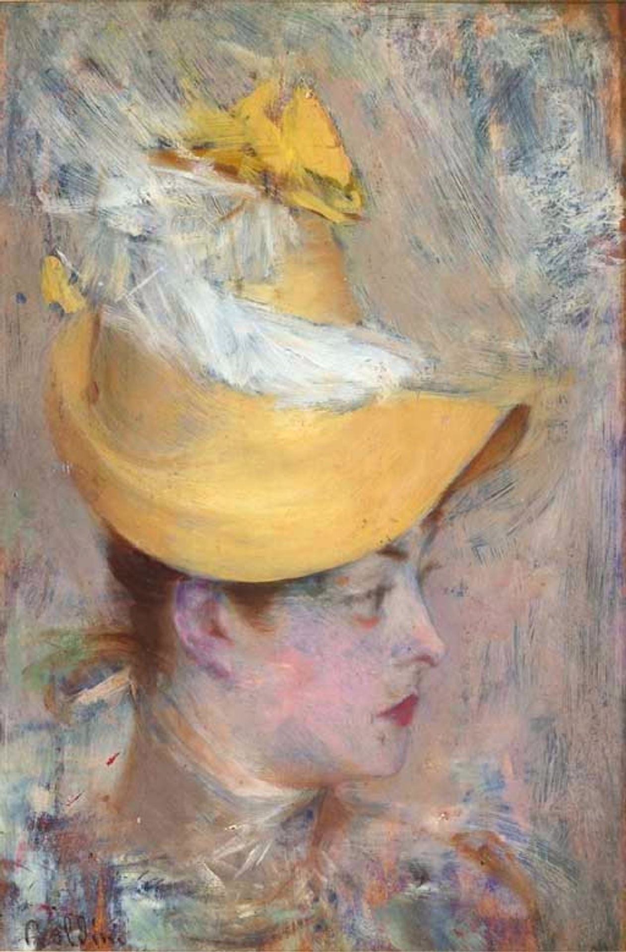 Head of a Lady with Yellow Sleeve by Giovanni Boldini
