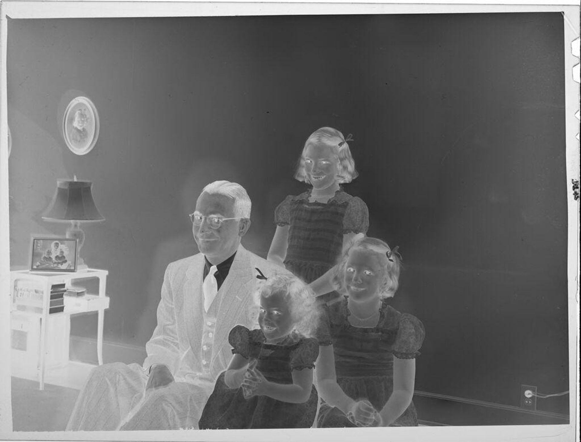 Untitled (portrait of man and three girls) by Lucian and Mary Brown