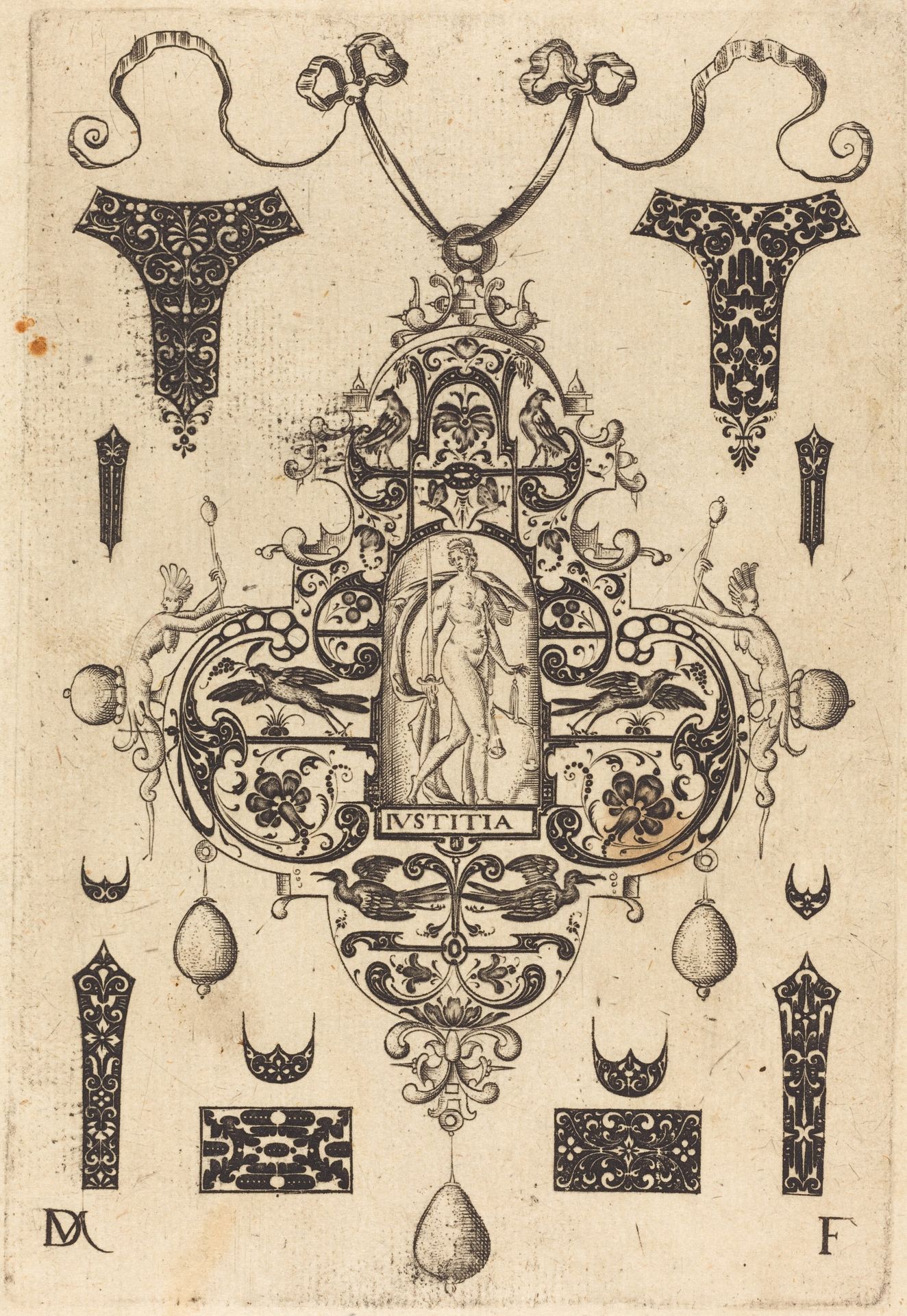 Large Pendant, Justice Standing at Centre by Daniel Mignot