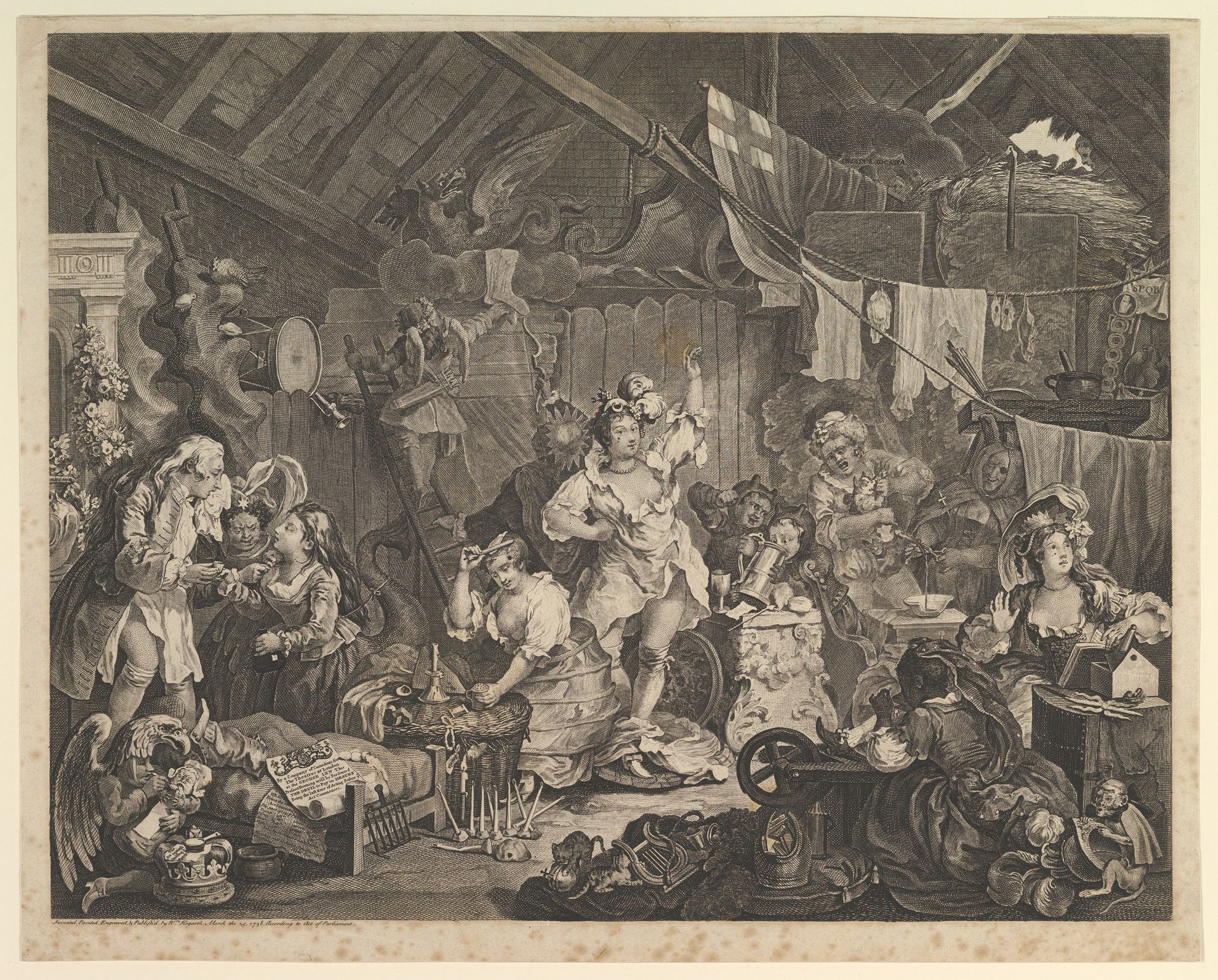 Strolling Actresses Dressing in a Barn by William Hogarth