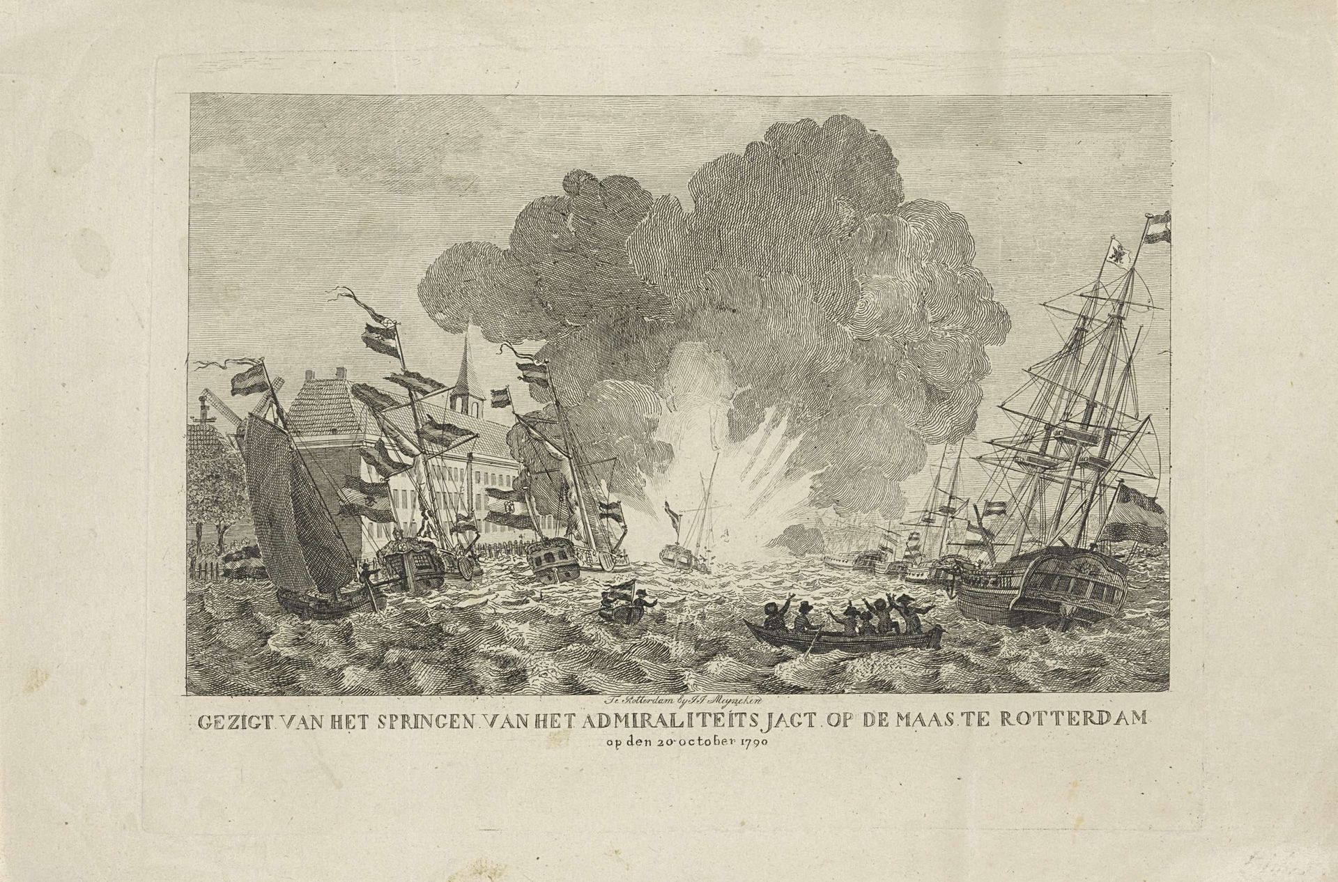 Ontploffing van de admiraliteitsjacht te Rotterdam, 1790 by Anonymous