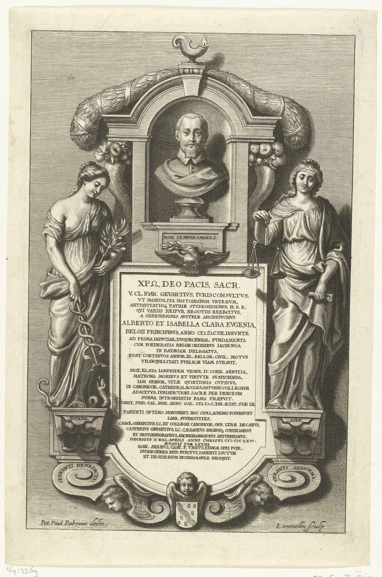 Epitaaf voor Albert en Isabella Clara Eugenia by Anonymous