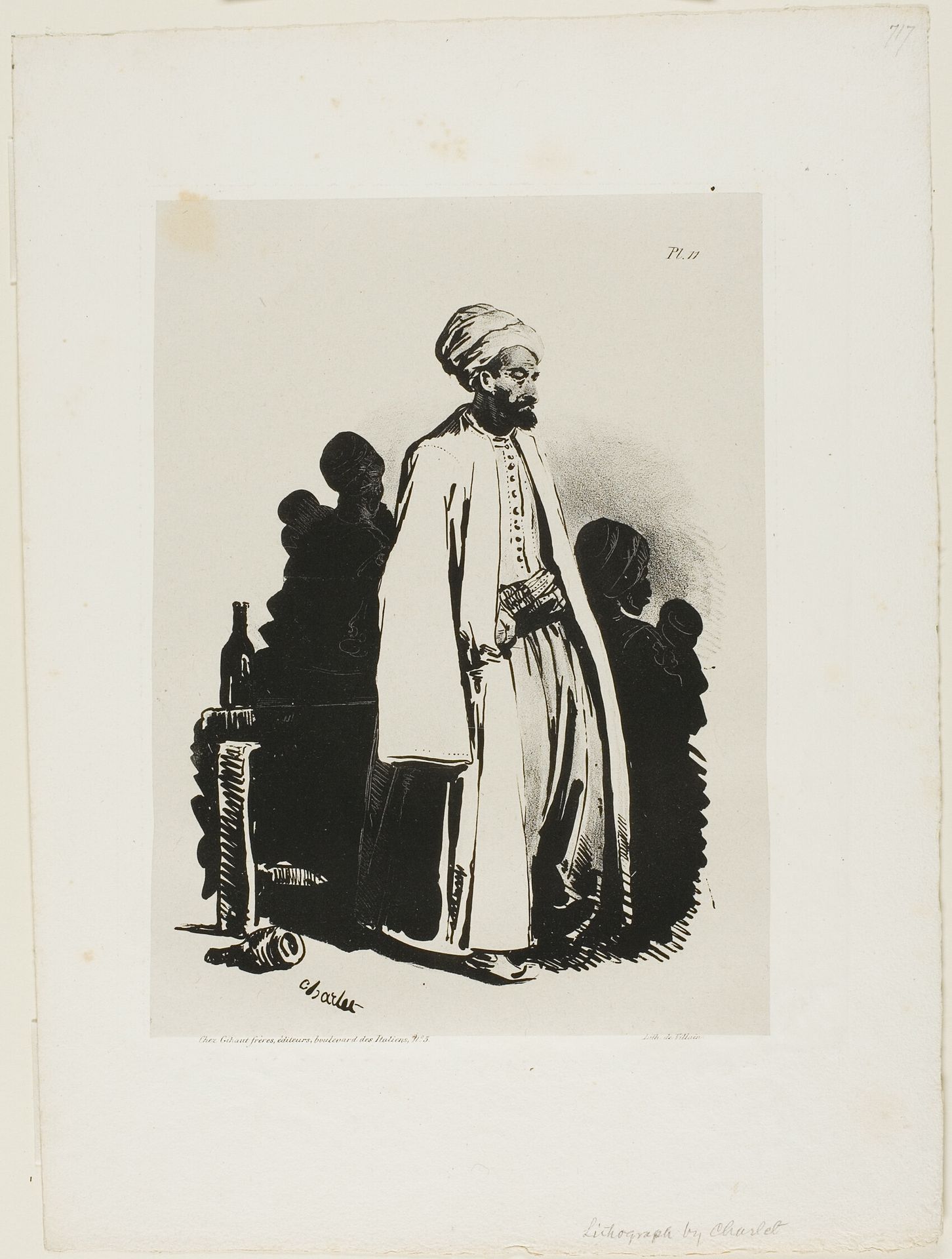 Standing Turk, plate eleven from Ink Sketches by Charlet by Nicolas Toussaint Charlet