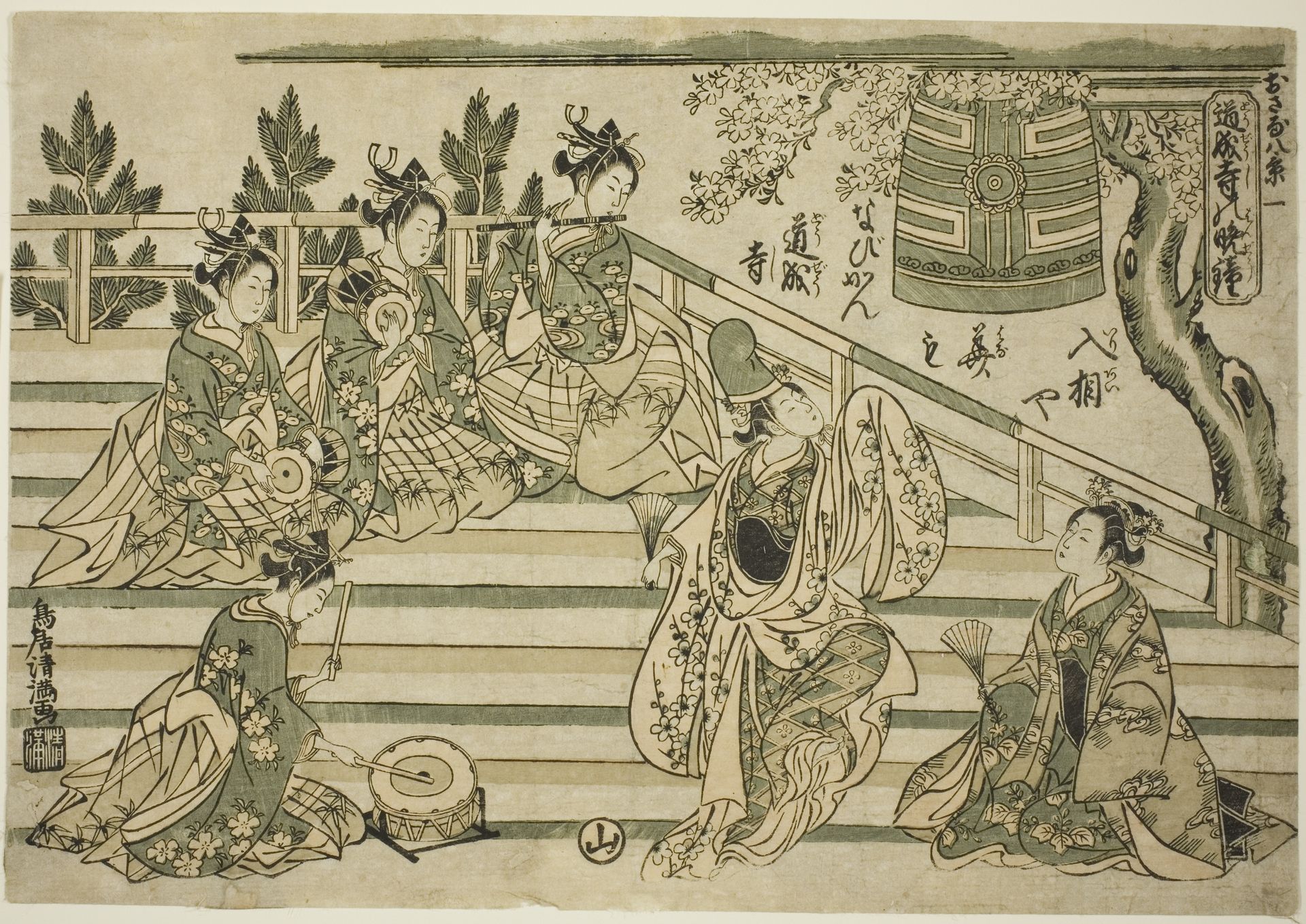 Evening Bell of Dojoji (Dojoji no bansho), no. 1 from the series "Eight Views of Children (Osana hakkei)" by Torii Kiyomitsu