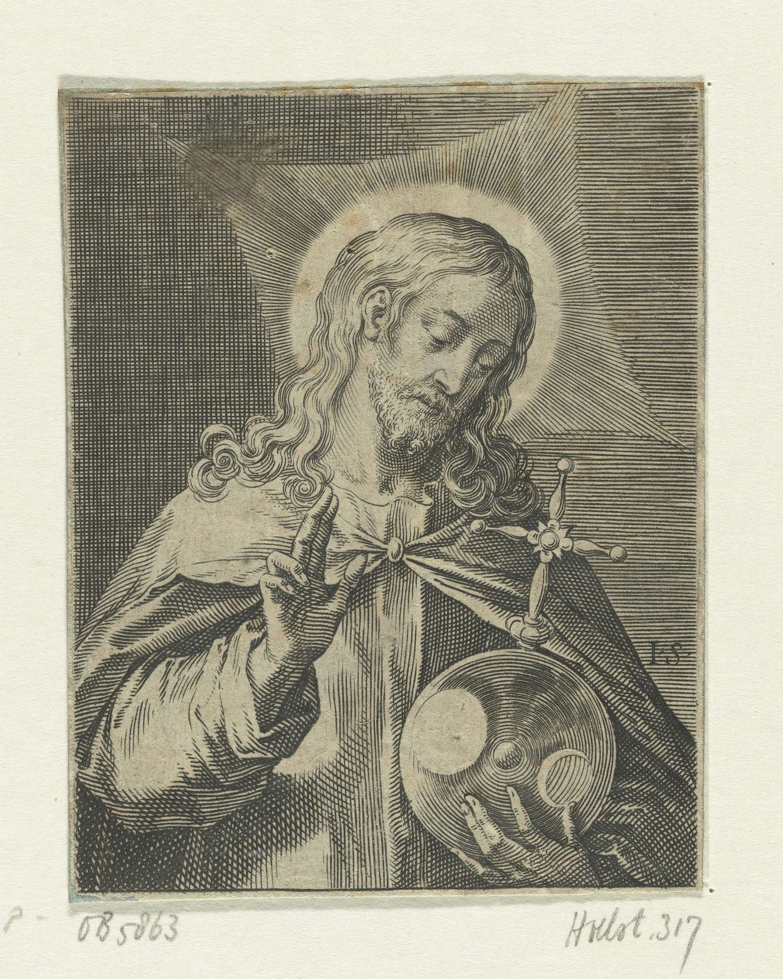 Christus als Salvator Mundi by Johann Sadeler I