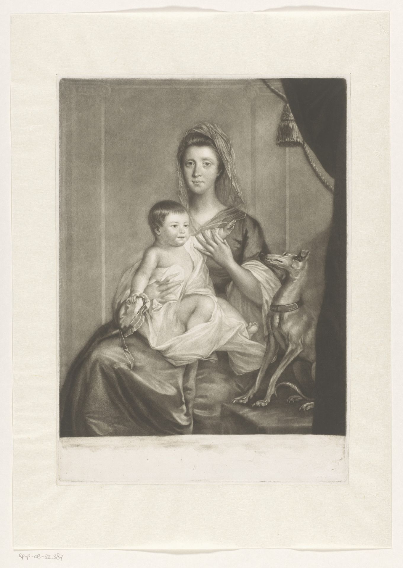 Portret van Jane Cathcart en haar dochter Jane by James McArdell