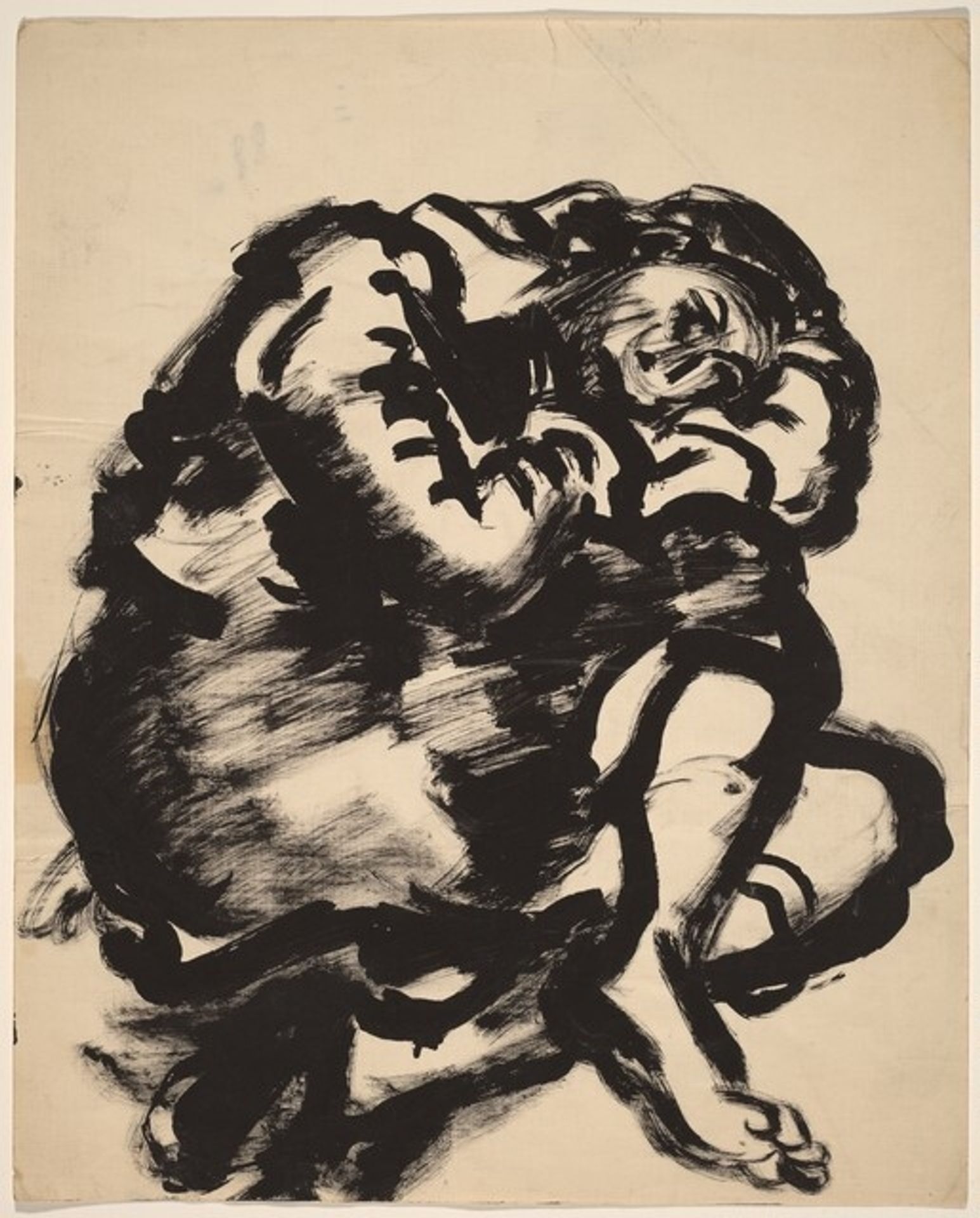 Seated Woman with Left Leg Tucked Under and Head Resting on Left Arm by Mark Rothko