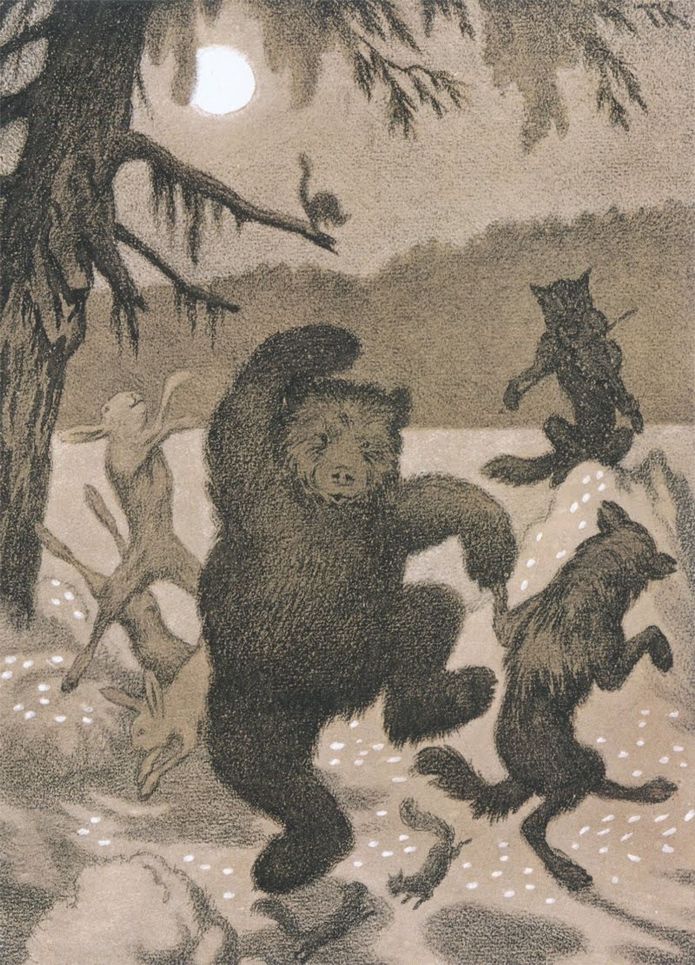 Dance in the moonbeam - Dans i maanglans by Theodor Severin Kittelsen