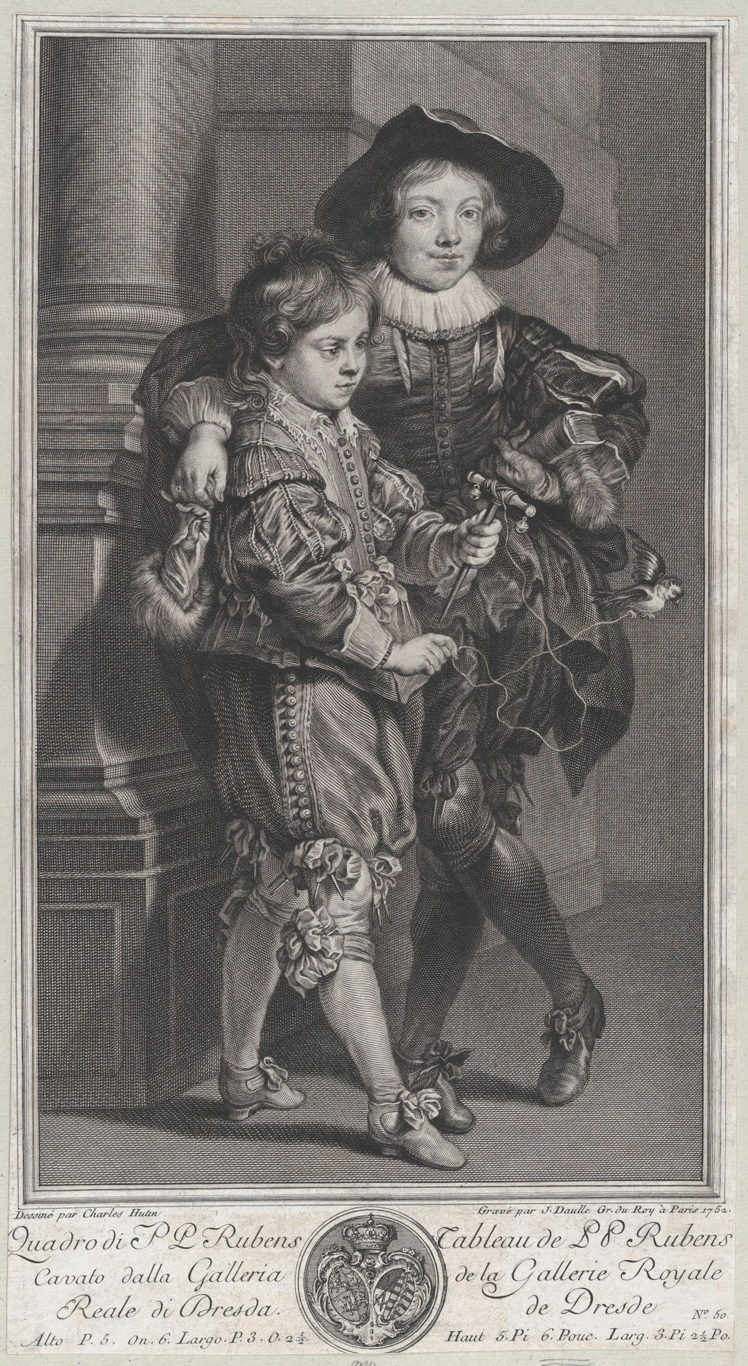 Portrait of Rubens' sons, Albert and Nikolaus by Jean Daullé