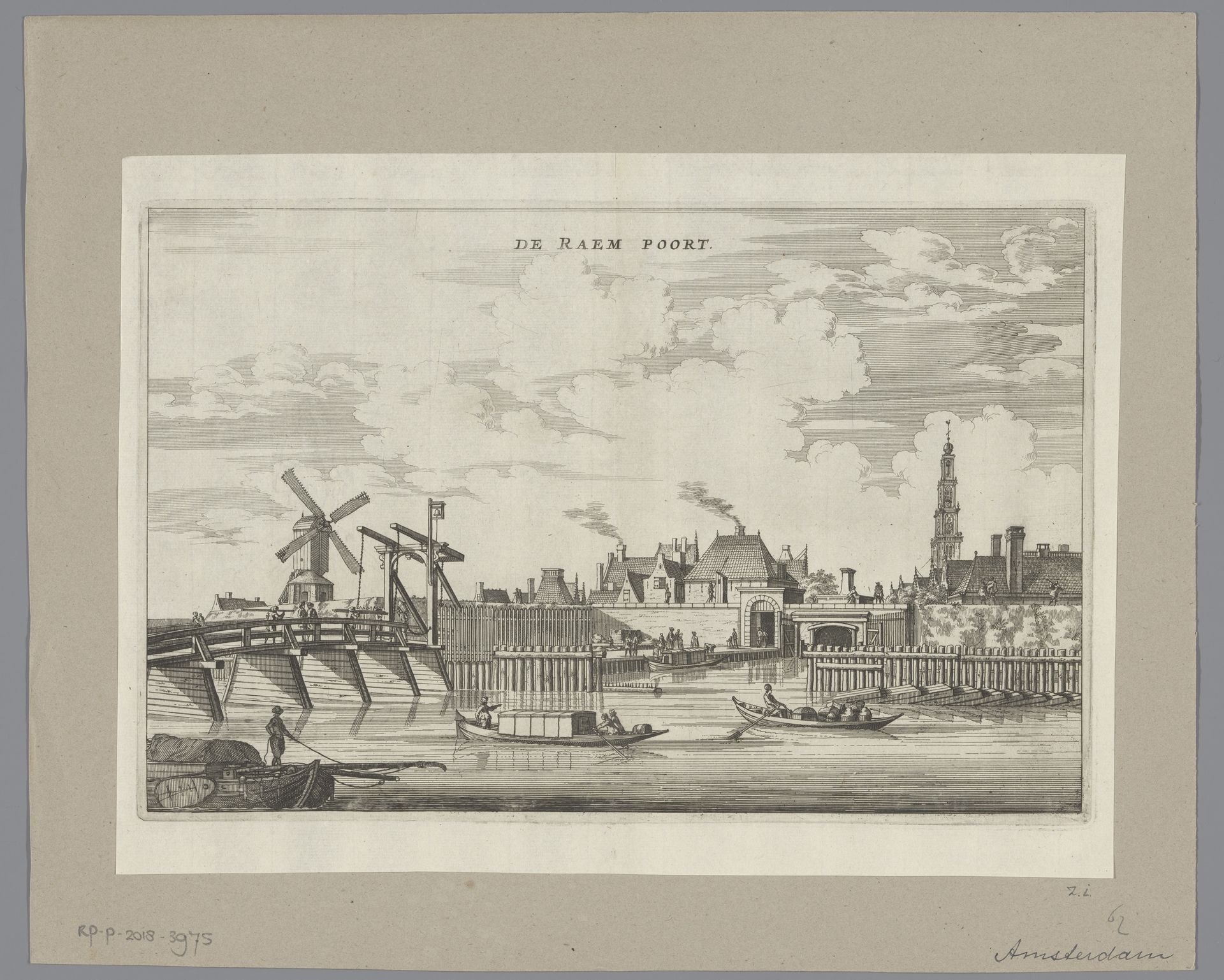 Gezicht op de Raampoort in Amsterdam by Anonymous