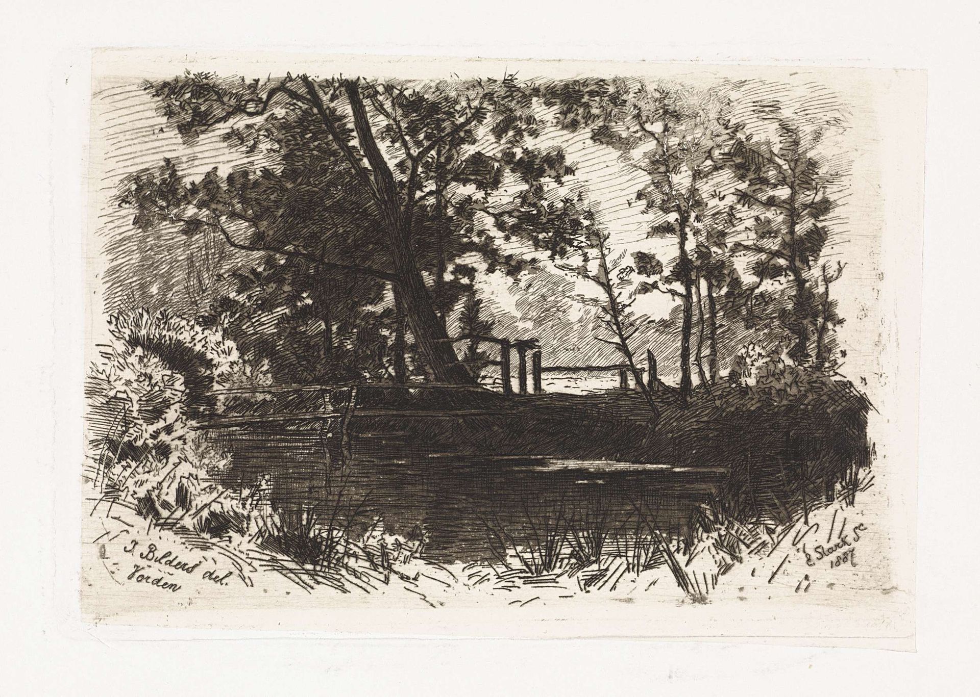 Landschap met sloot by Elias Stark