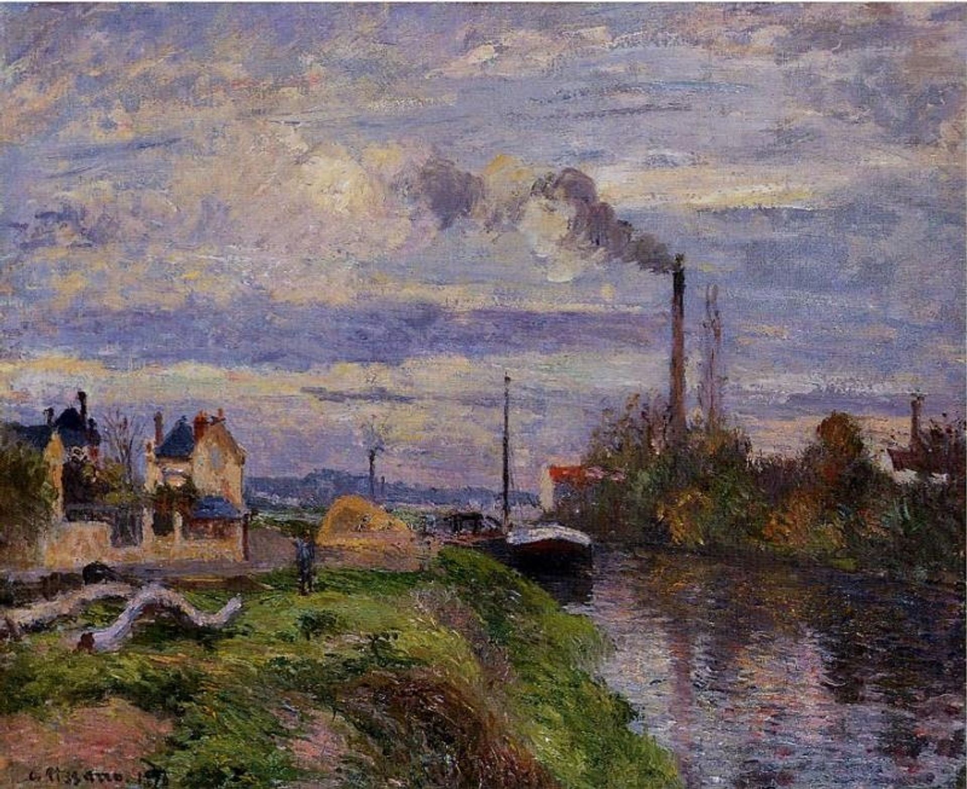 Quai du Pothuis, at Pontoise by Camille Pissarro