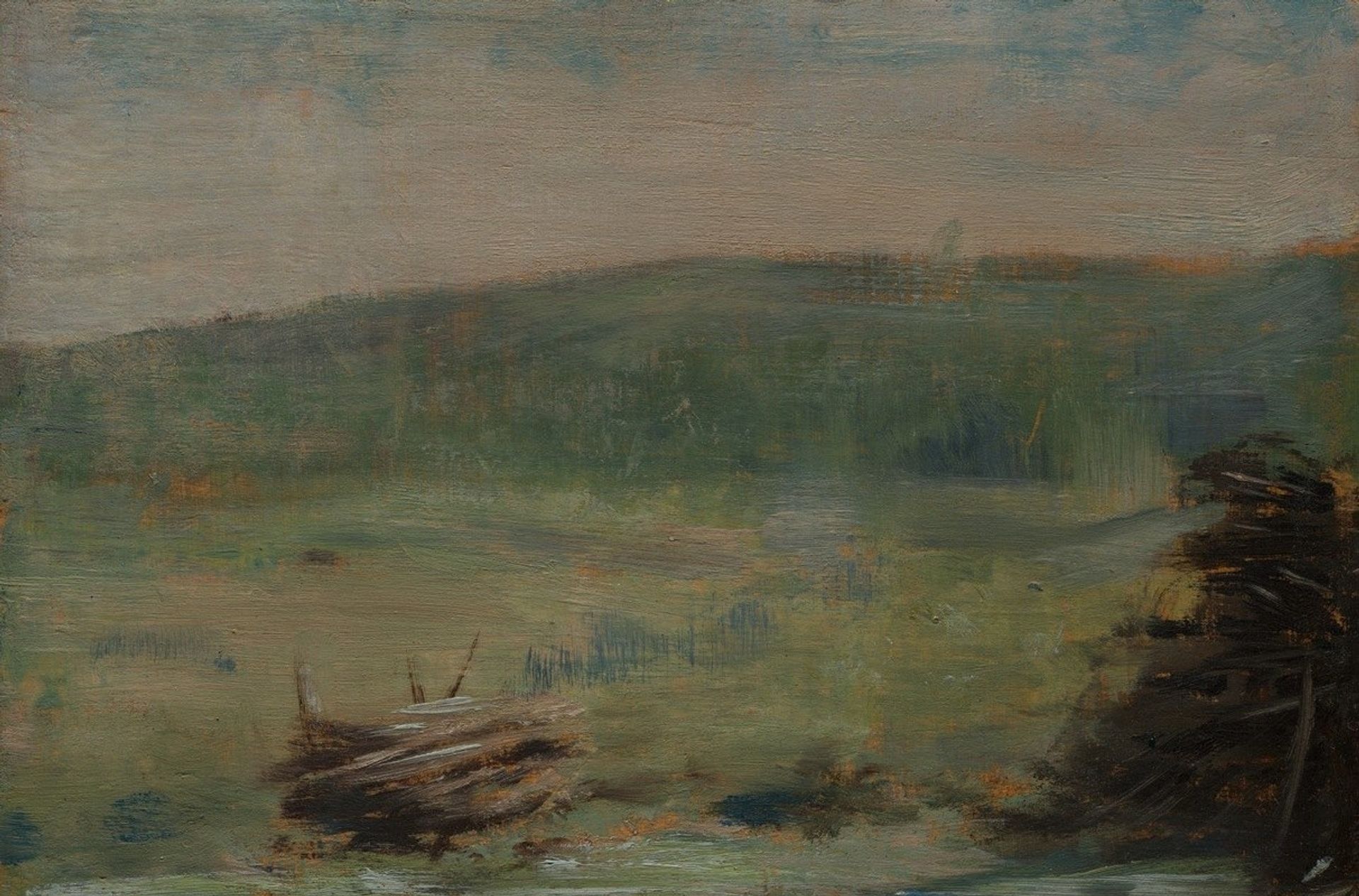 Landscape at Saint-Ouen by Georges Seurat