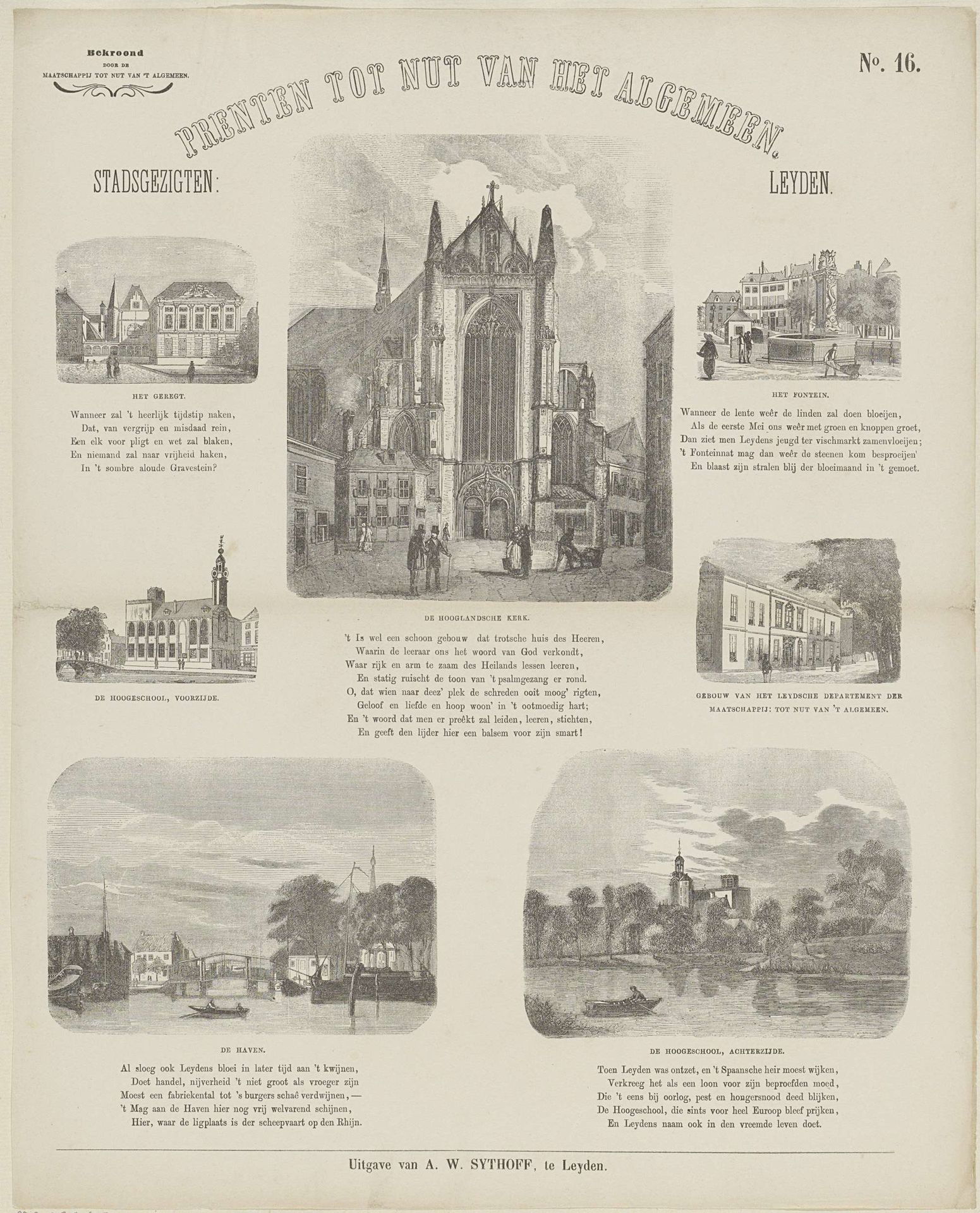 Stadsgezigten: Leyden by Albertus Willem Sijthoff