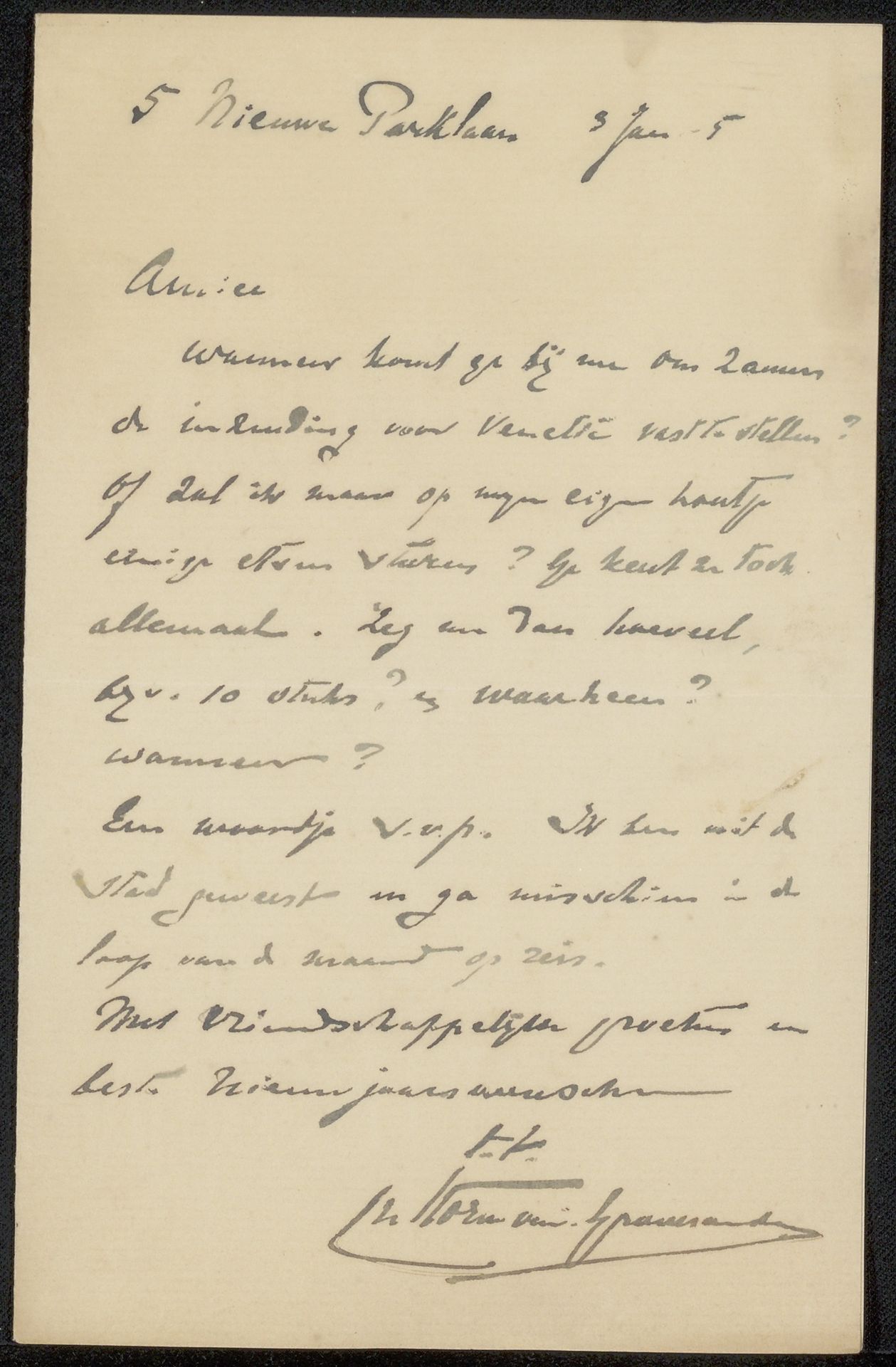 Brief aan Philip Zilcken by Carel Nicolaas Storm van 's-Gravesande