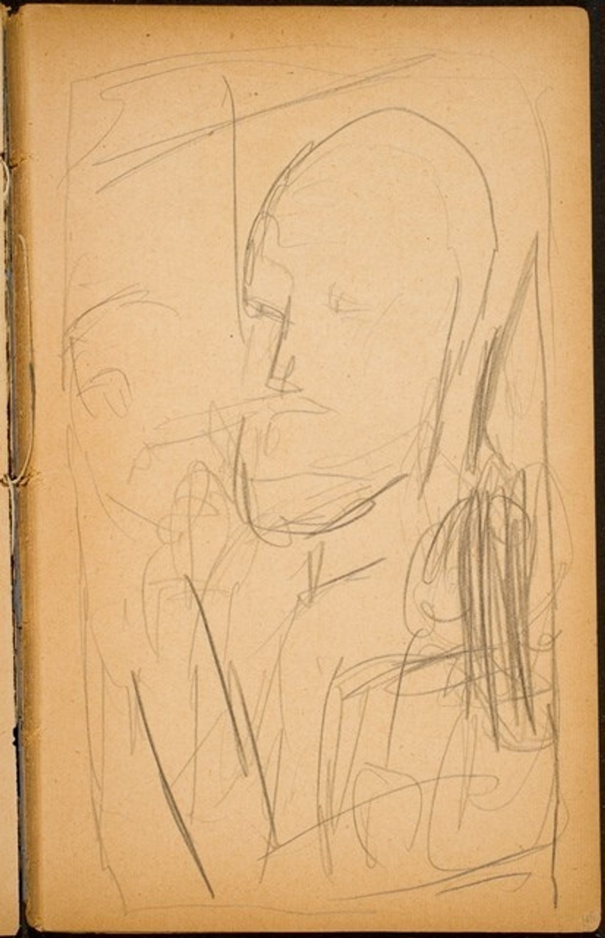 Männliche Bildnisskizze (Male Portrait Sketch) [p. 45] by Max Beckmann