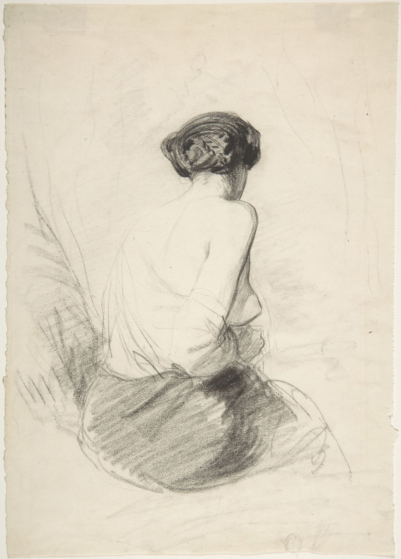 Woman Seated, Seen from Back by Paul Gavarni