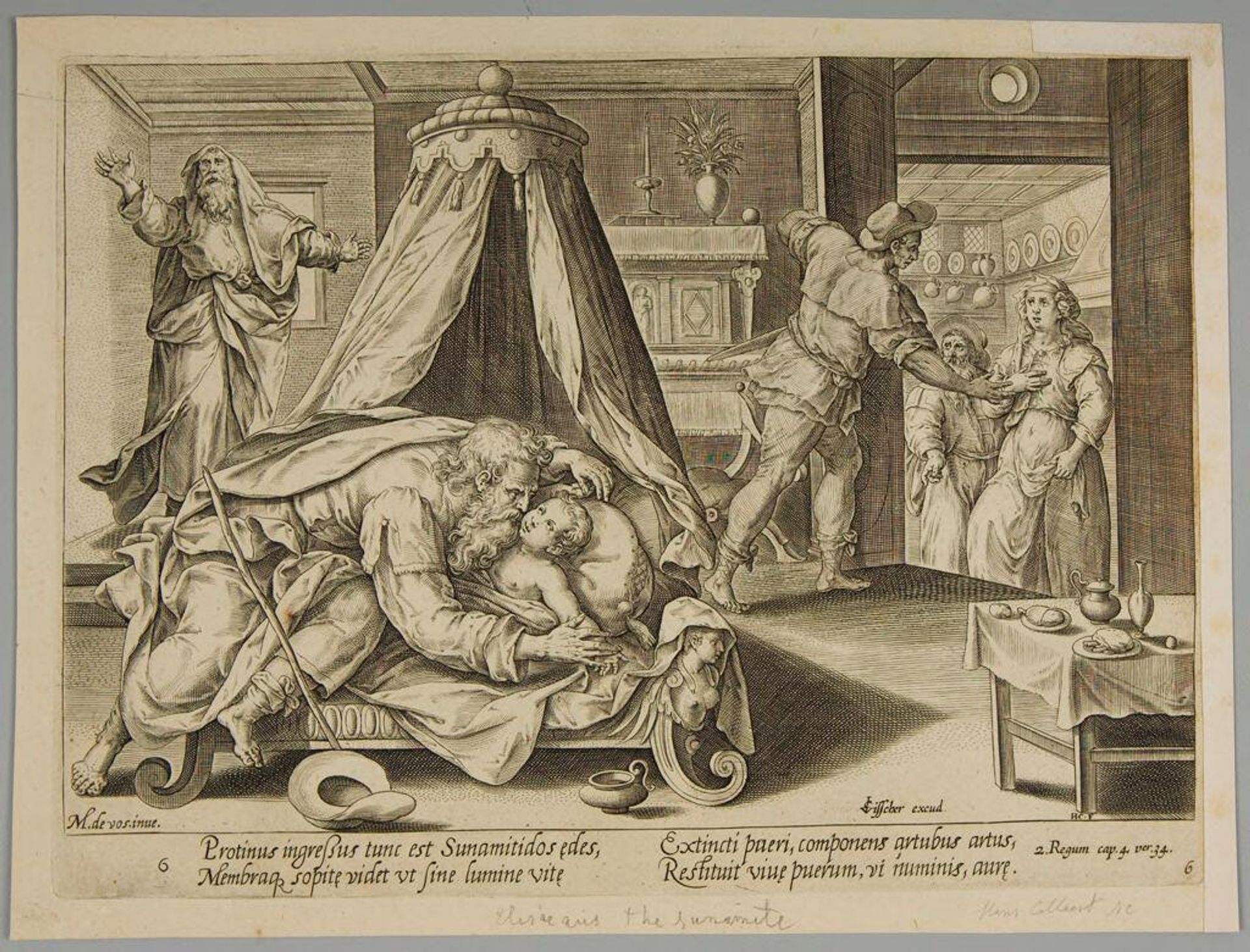 Scene from the Life of Elisha by Hans Collaert the Younger