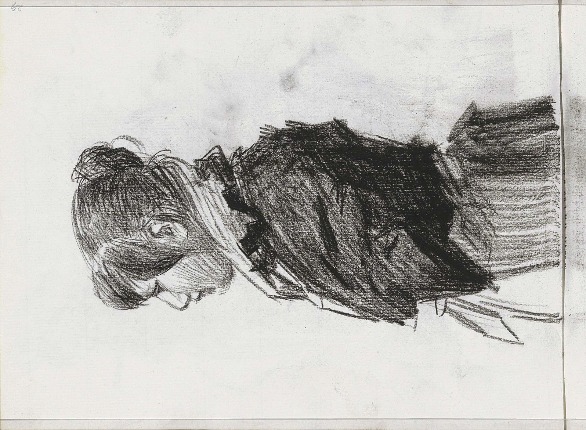 Staande jonge vrouw, in profiel by Isaac Israels