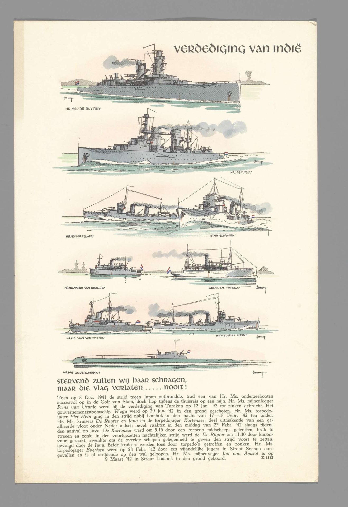 Nederlandse oorlogsschepen vergaan tussen 1941-1942 by J. Verhoeven