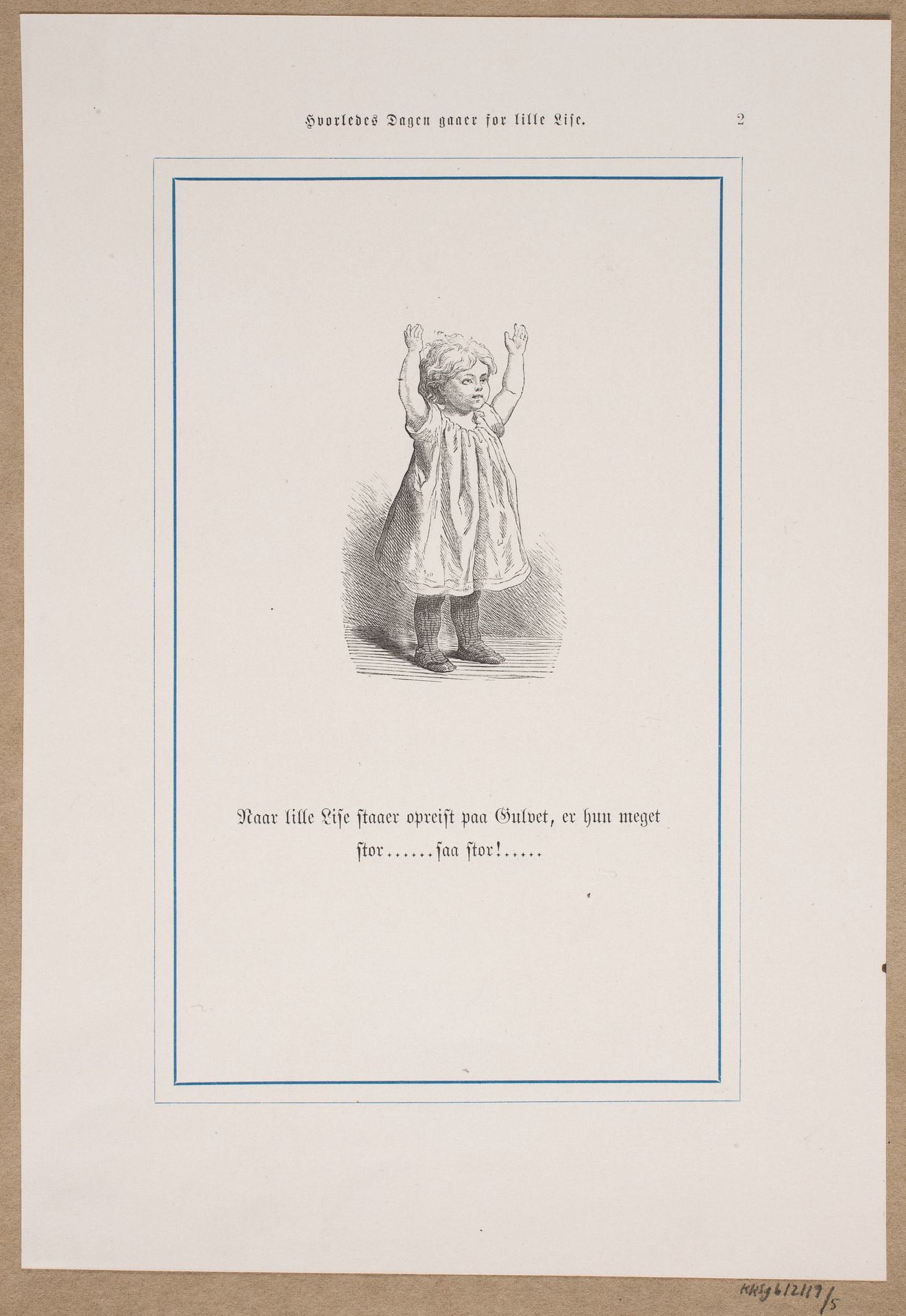 Illustration til "Hvorledes Dagen gaaer for Lille Lise" by Lorenz Frølich
