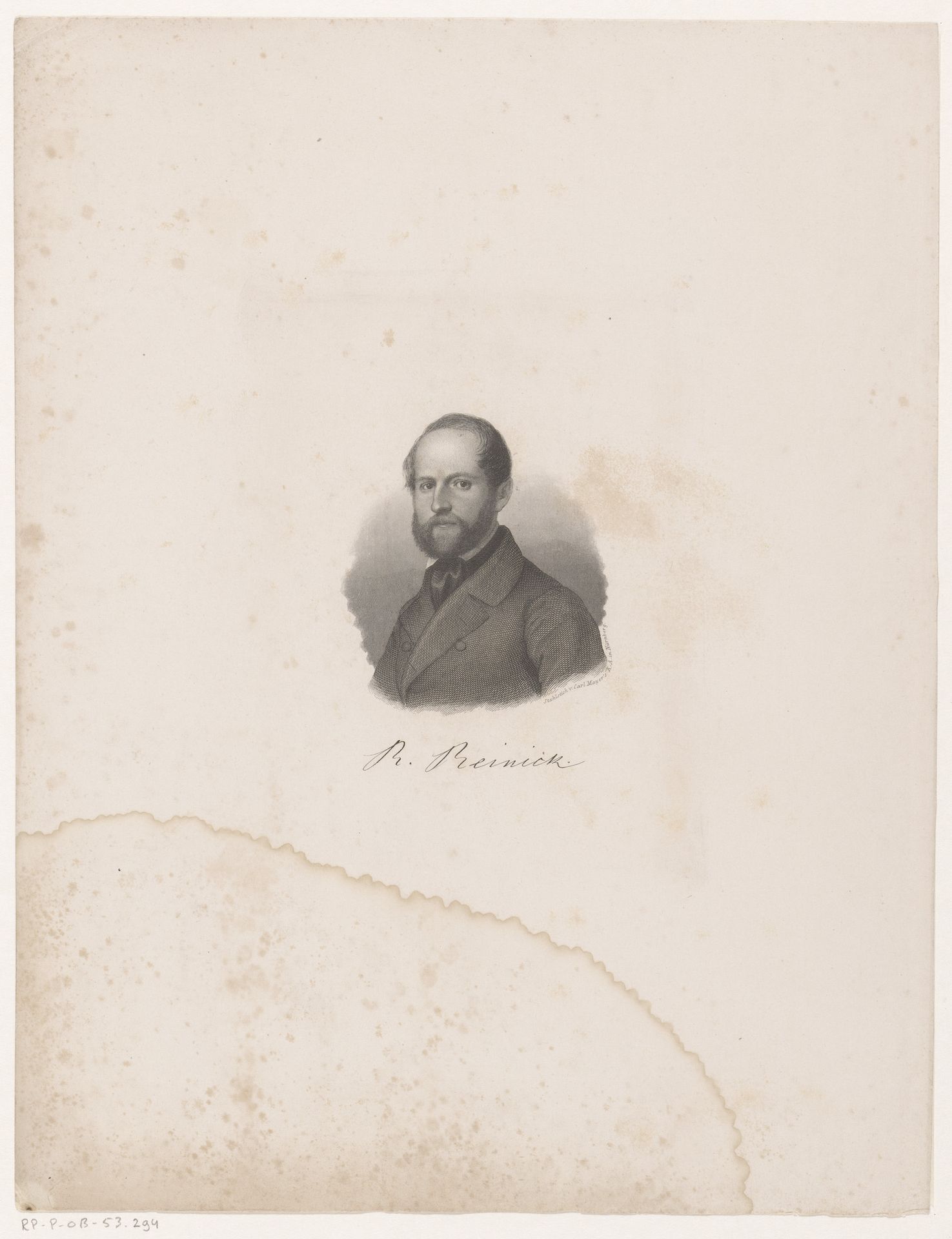 Portret van Robert Reinick by Carl Mayer
