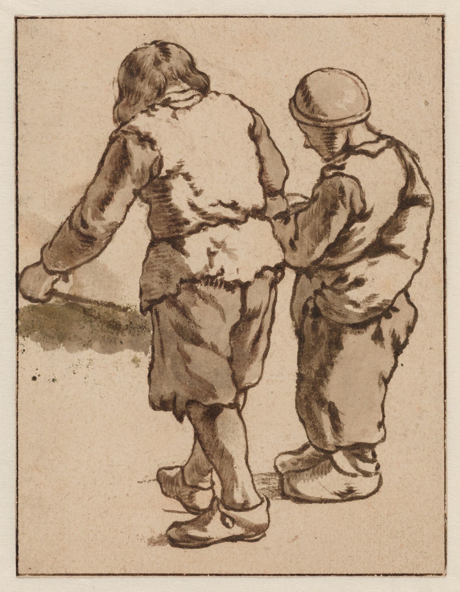 Two Boys Standing with Backs Turned by Karel Dujardin