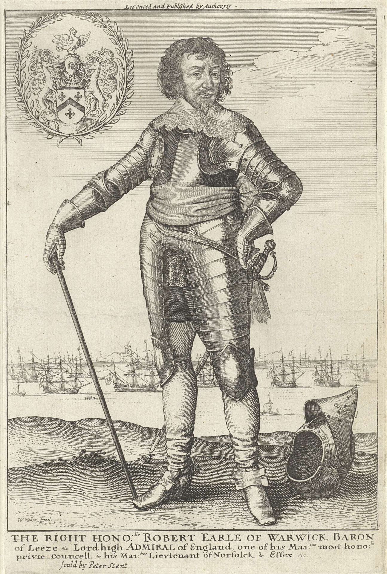Portret van Robert Rich, graaf van Warwick by Wenceslaus Hollar