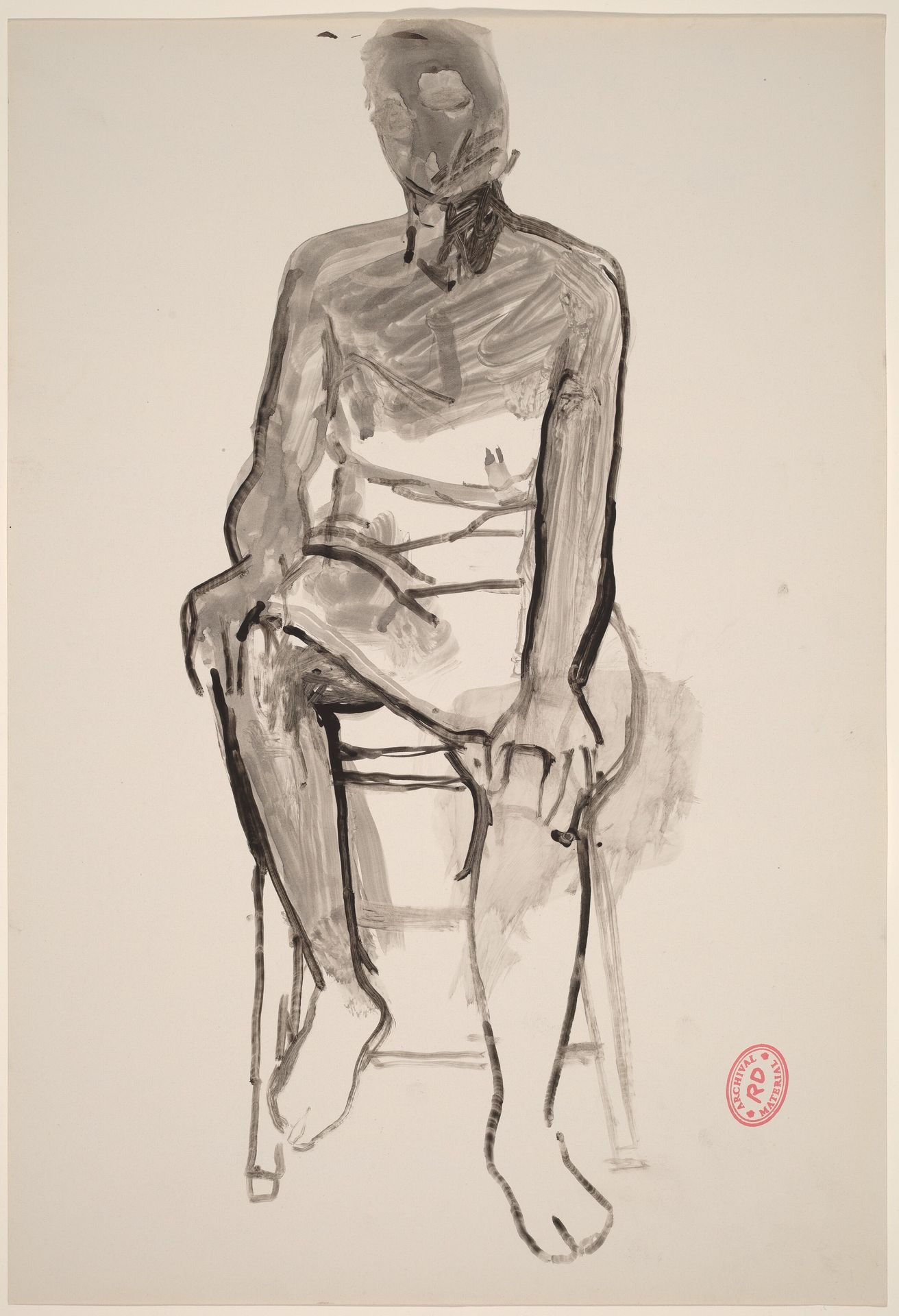 Untitled [seated woman with hands on knees] by Richard Diebenkorn