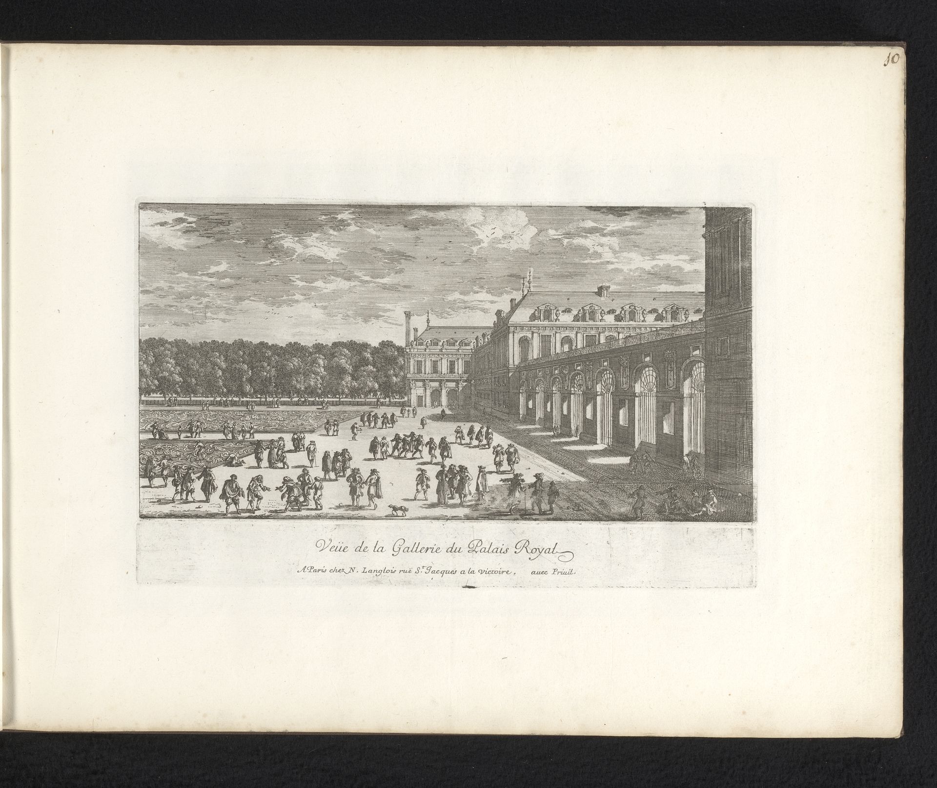 Gezicht op de galerij van het Palais-Royal by Adam Perelle
