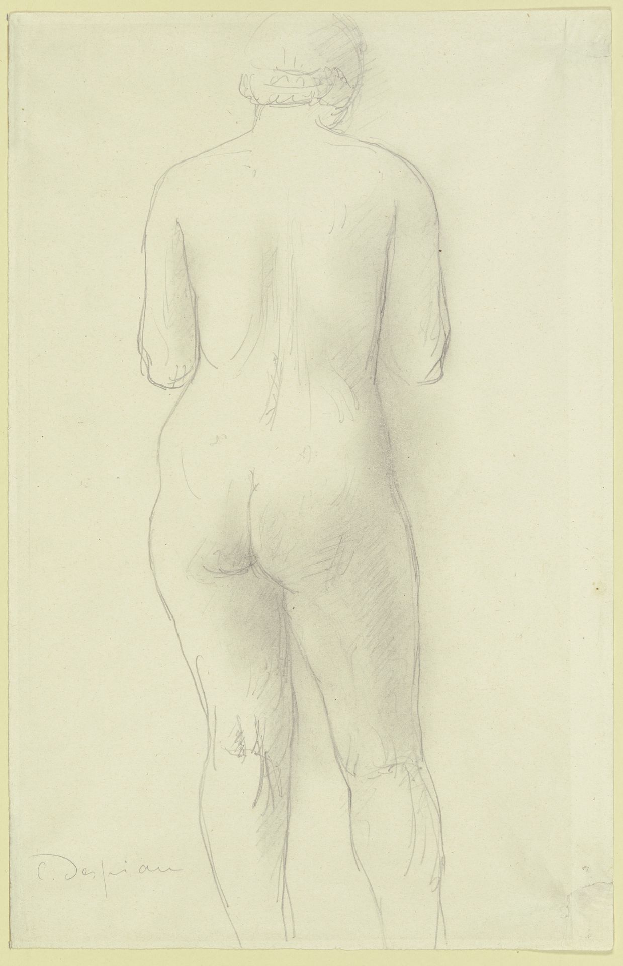 Stehender weiblicher Akt in Rückansicht by Charles Despiau