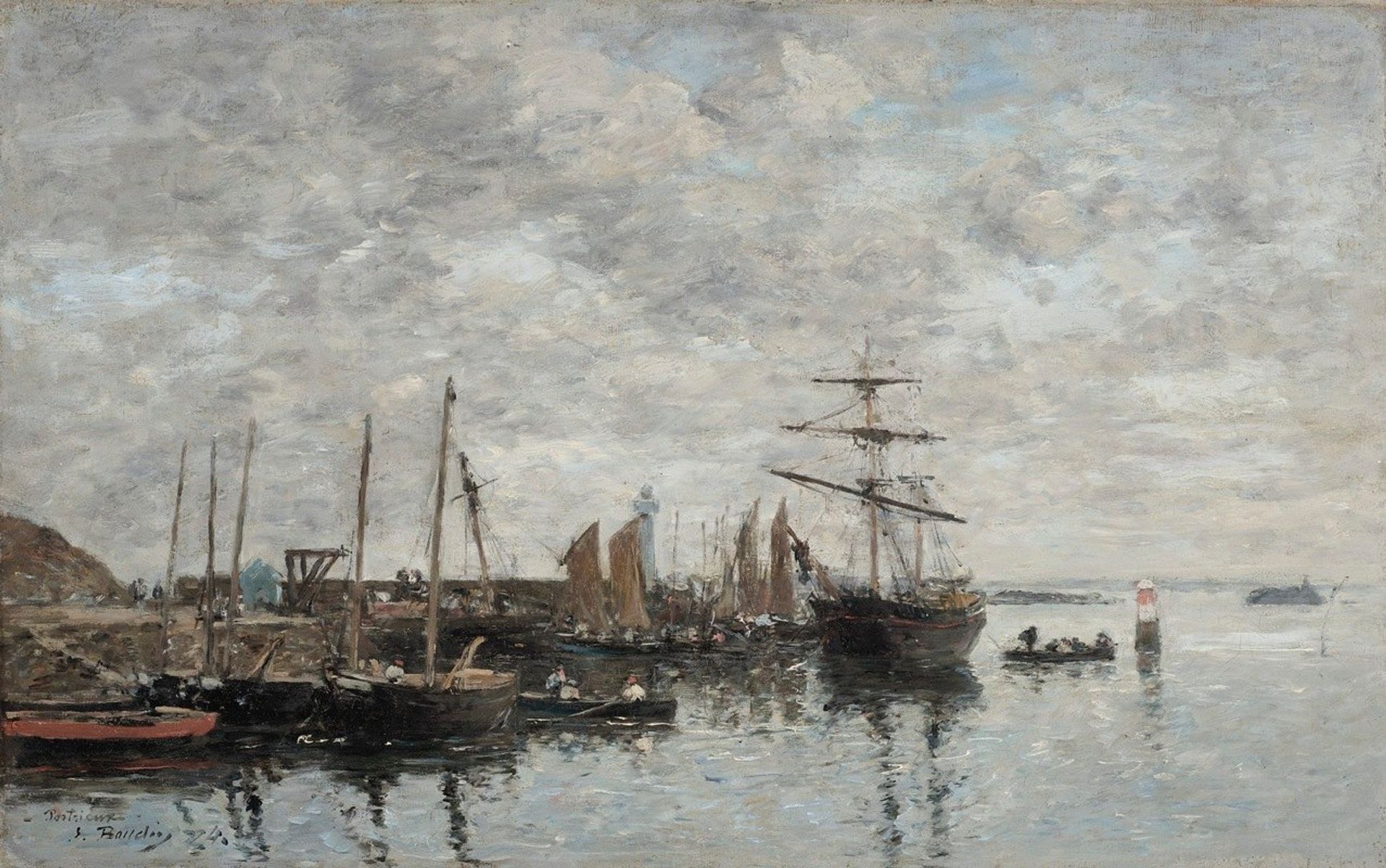 Portrieux, Le Port by Eugène Boudin