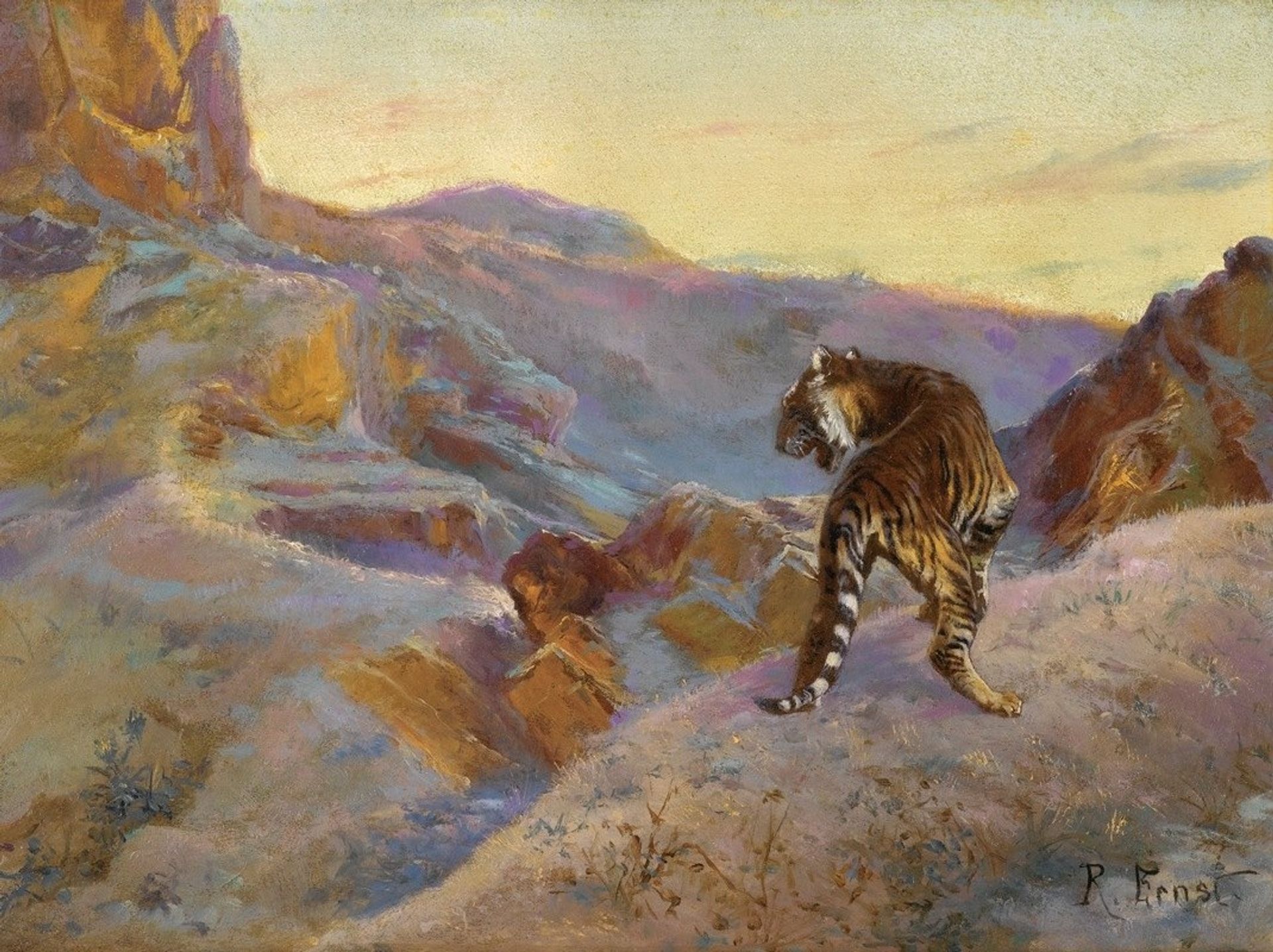 Tiger in the mountains by Rudolf Ernst
