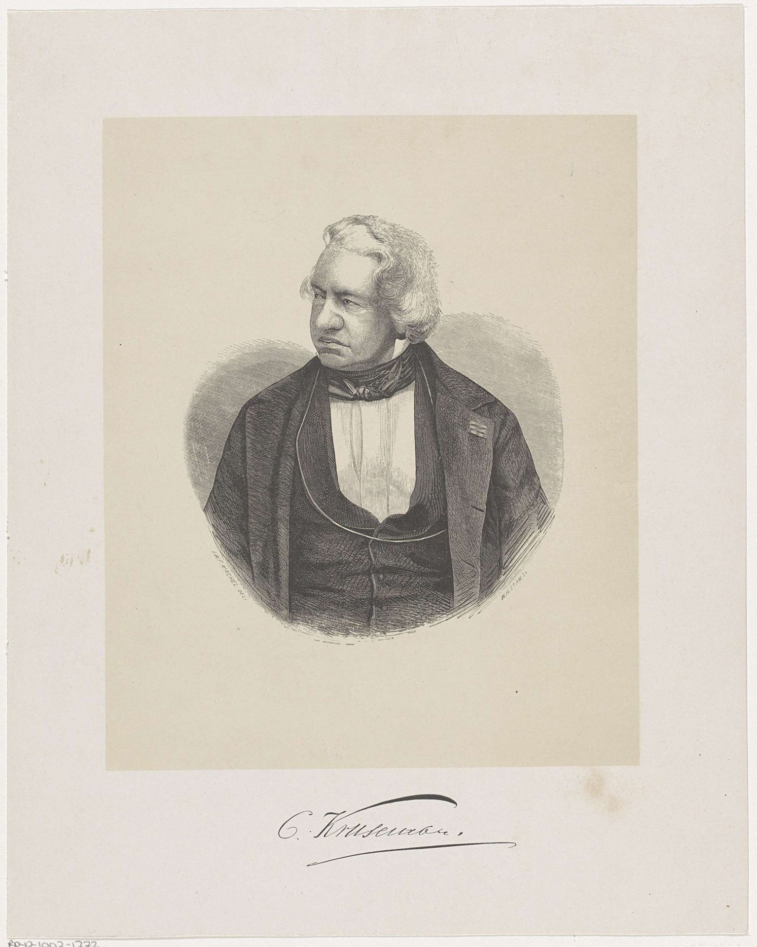 Portret van Cornelis Kruseman by Willem Hendrik Stam