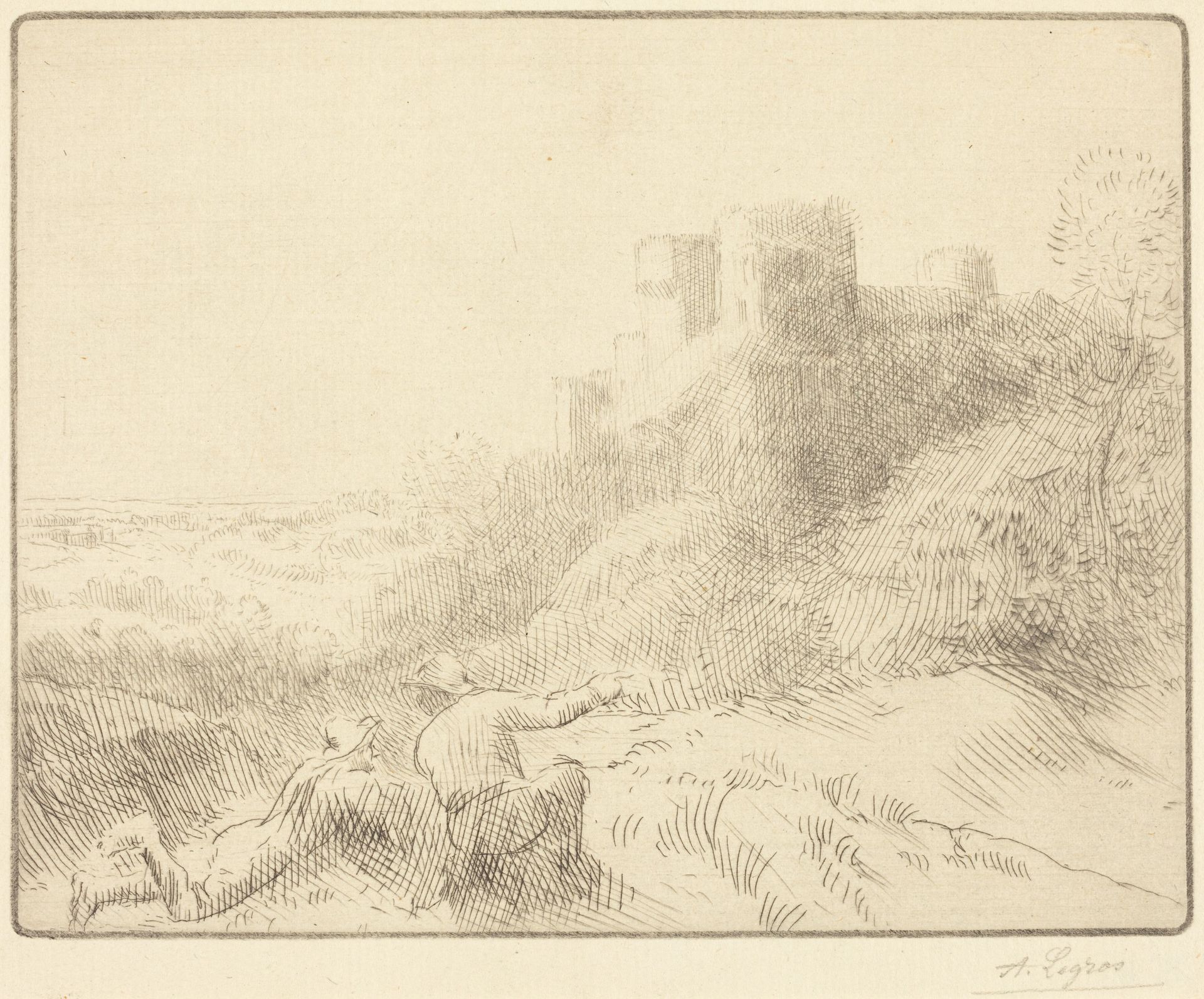 Old Chateau (Un vieux chateau) by Alphonse Legros