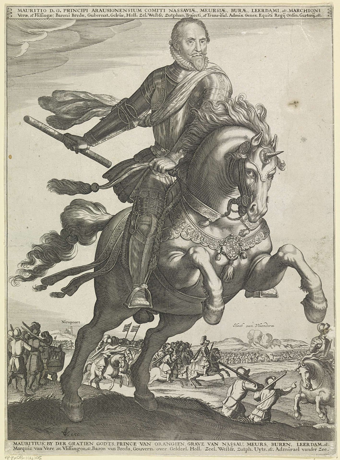 Ruiterportret van Maurits, prins van Oranje by Anonymous