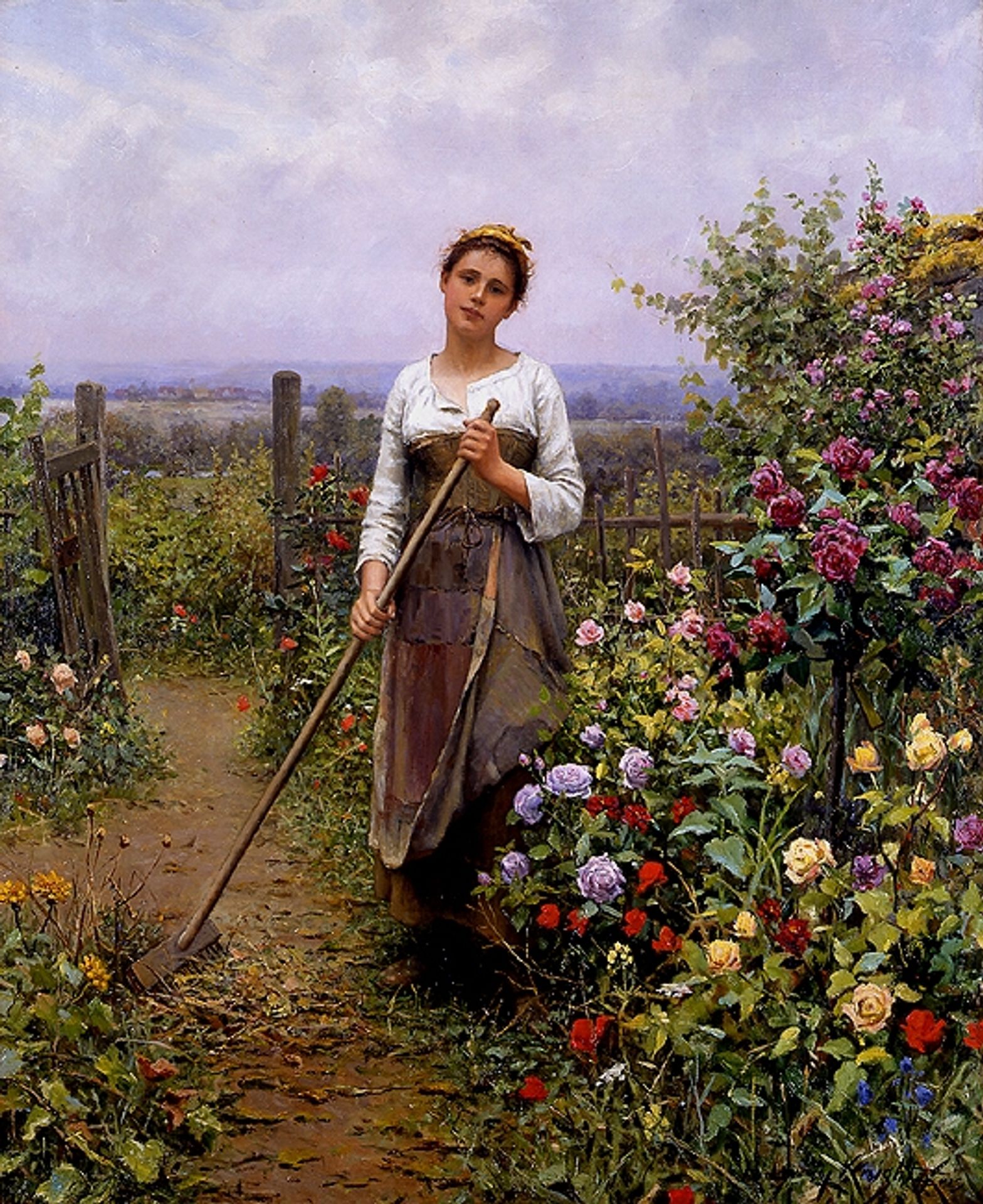 The little gardener by Daniel Ridgway Knight