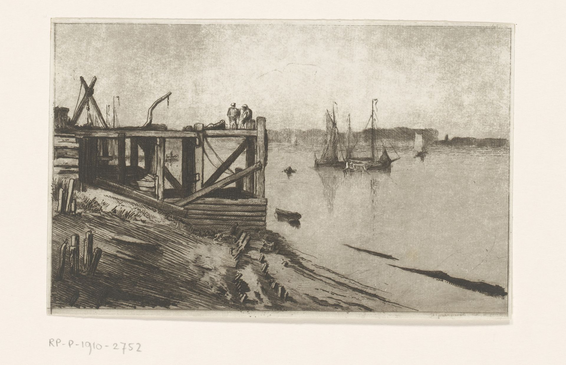 Burcht bij laag water by Carel Nicolaas Storm van 's-Gravesande