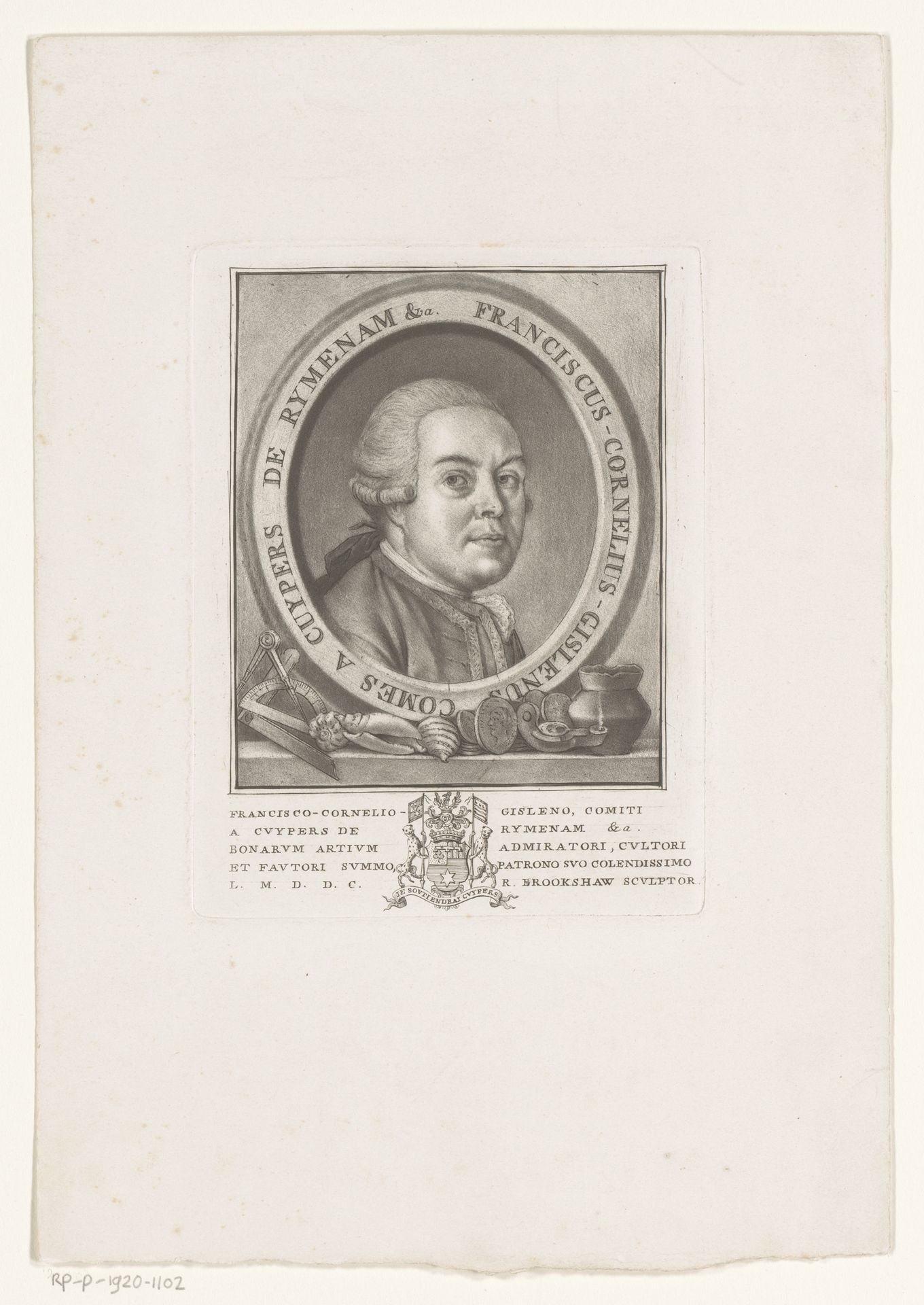 Portret van Frans Corneel Gislenus Cuypers van Rijmenam by Richard Brookshaw