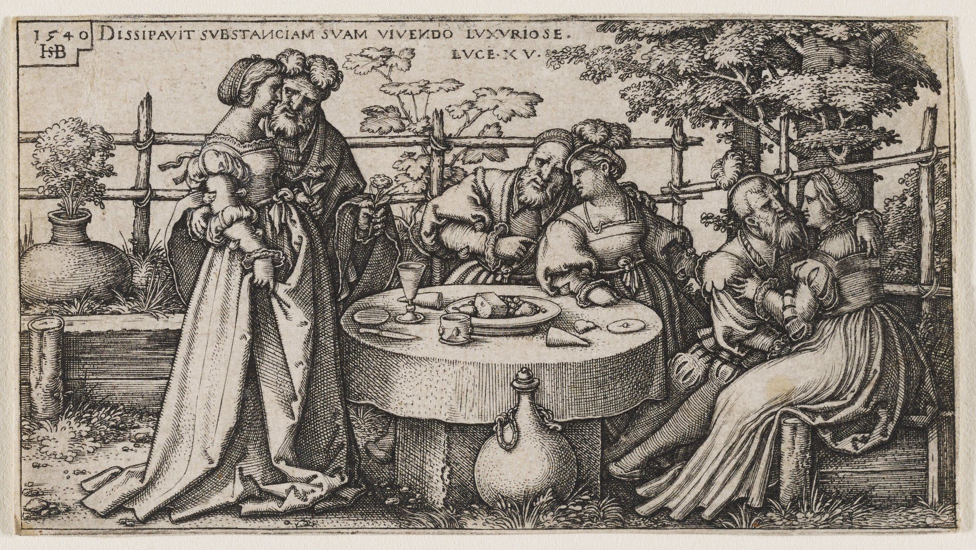 Prodigal Son Wasting His Fortune by Sebald Beham