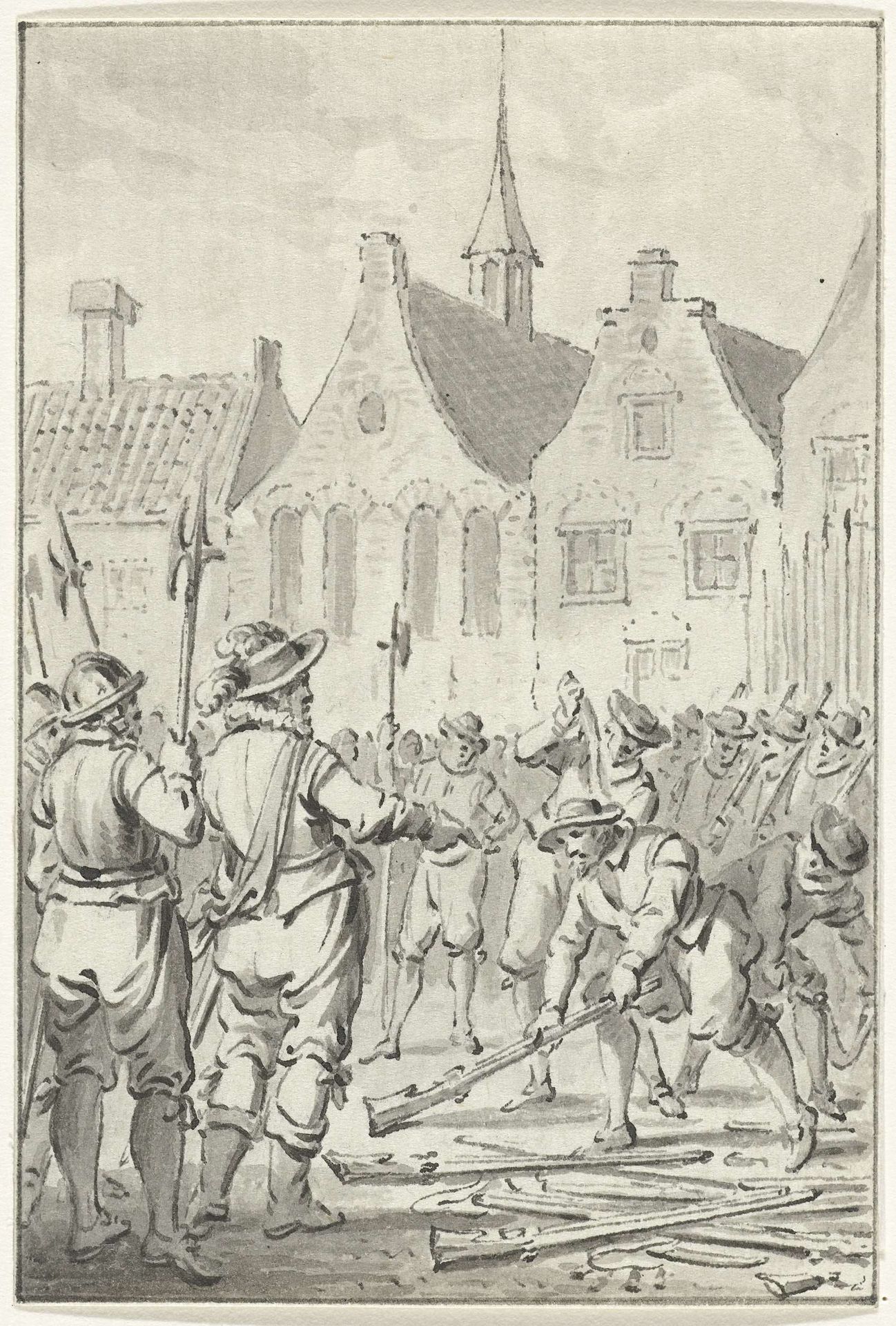Het afdanken van de Waardgelders te Utrecht, 1618 by Jacobus Buys